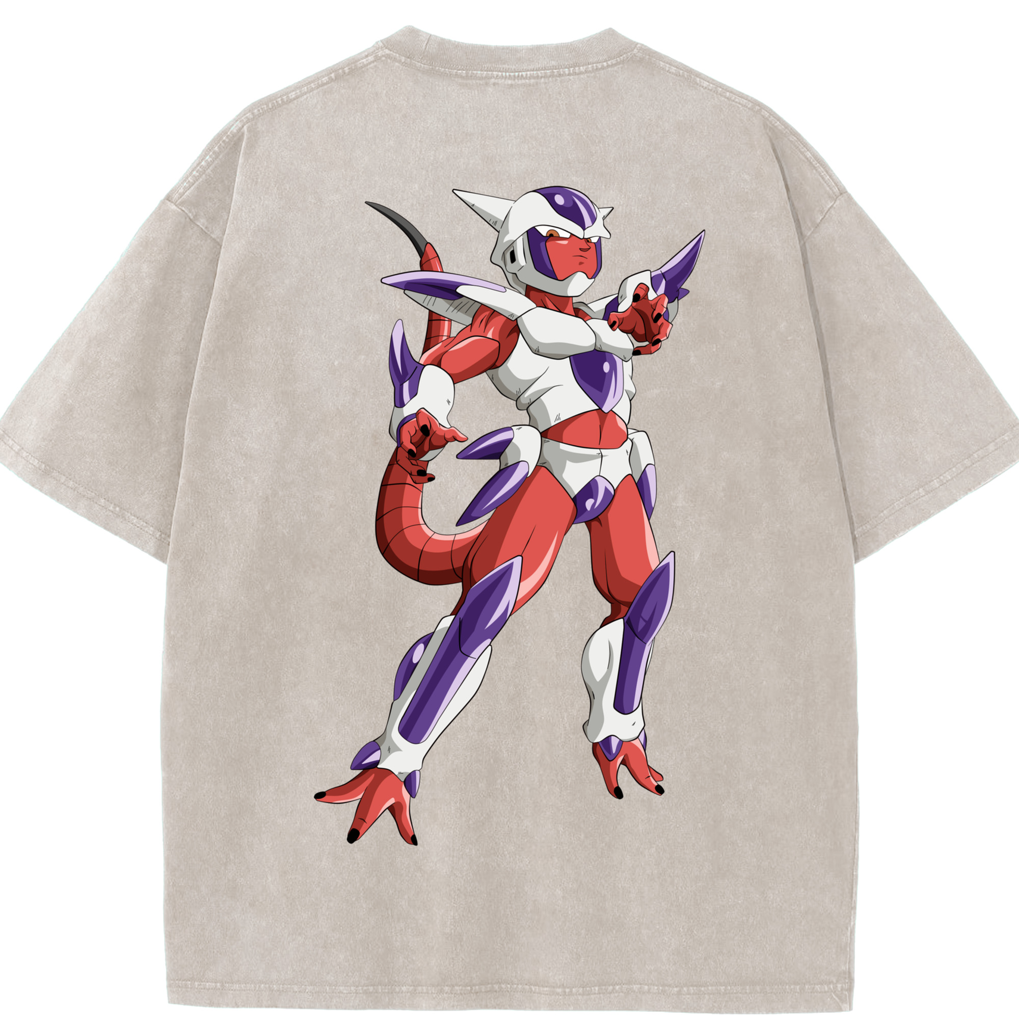 （画像用） ドラゴンボール フリーザ DRAGON BALL Frieza 綿100% ヴィンテージ風 半袖Tシャツ（背面プリント）