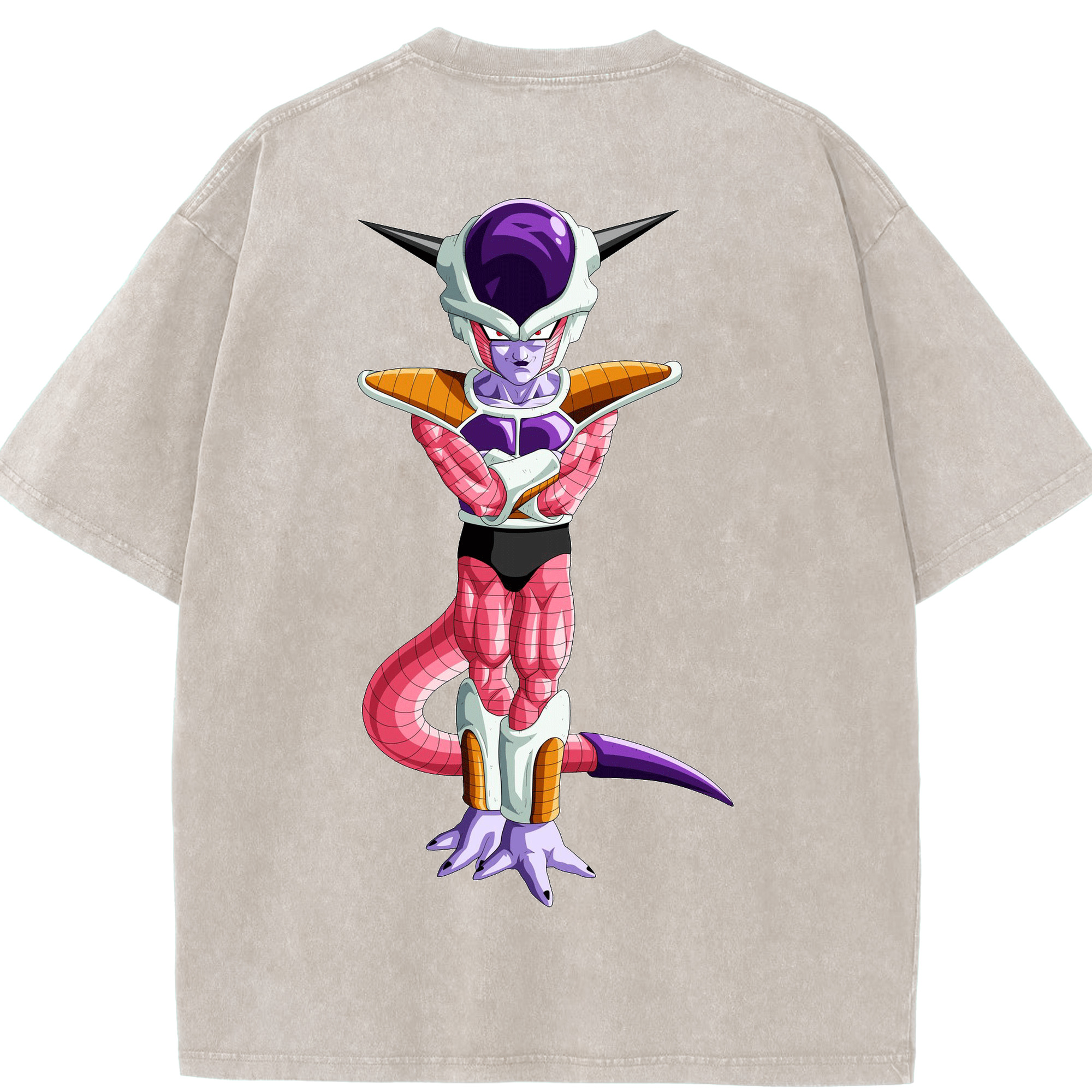 （画像用） ドラゴンボール フリーザ DRAGON BALL Frieza 綿100% ヴィンテージ風 半袖Tシャツ（背面プリント）