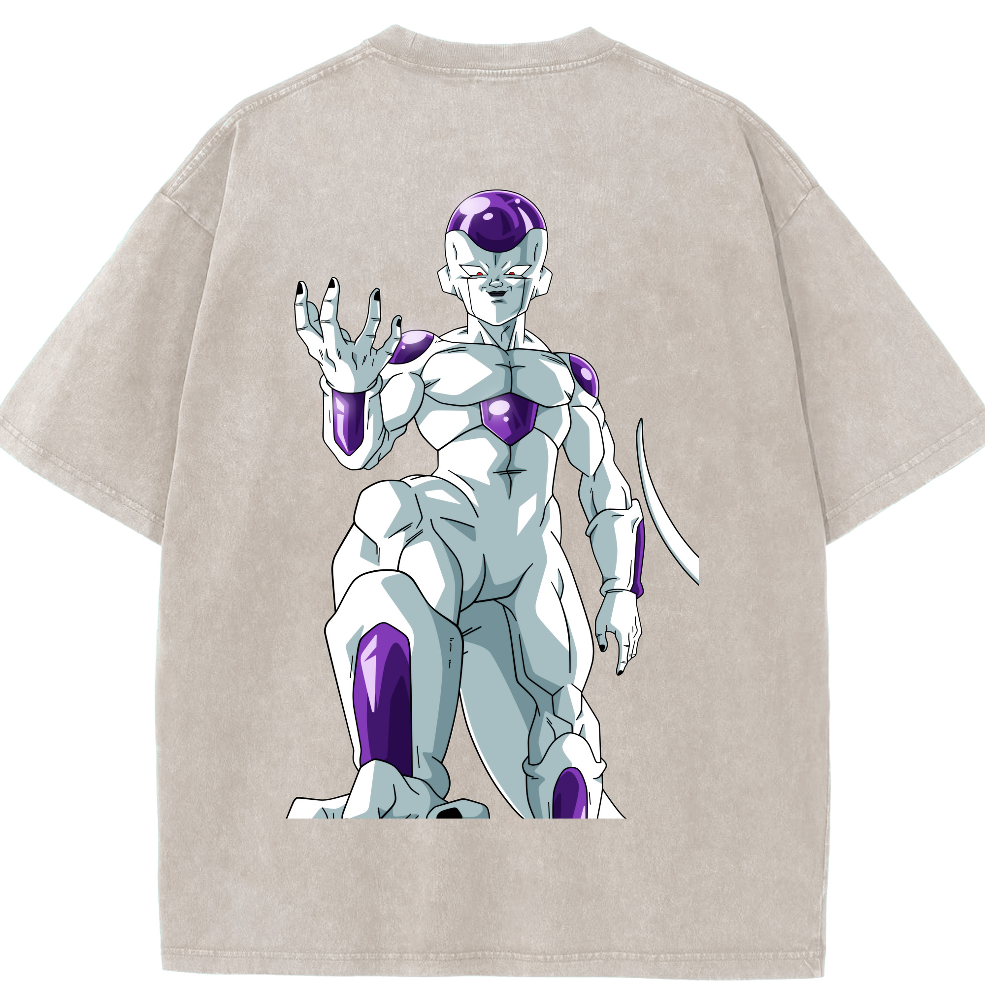 （画像用） ドラゴンボール フリーザ DRAGON BALL Frieza 綿100% ヴィンテージ風 半袖Tシャツ（背面プリント）