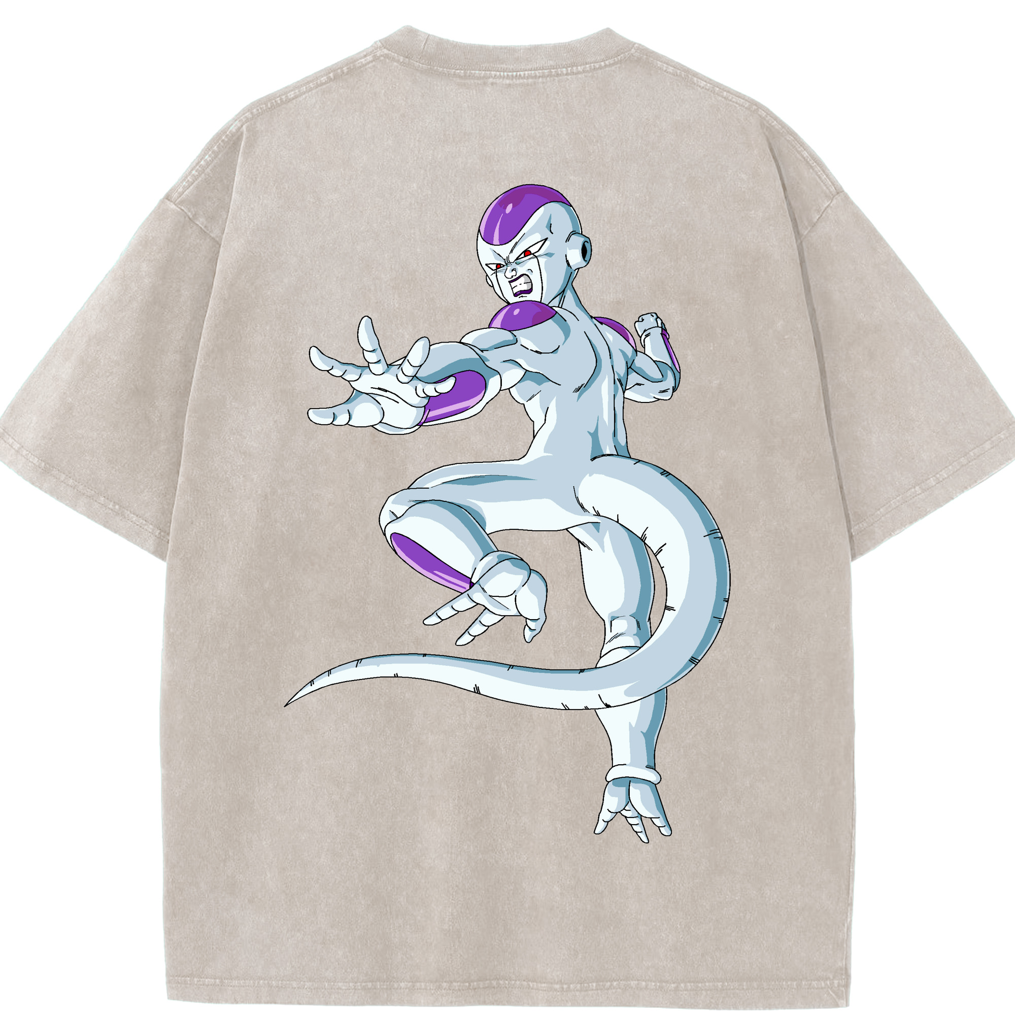 （画像用） ドラゴンボール フリーザ DRAGON BALL Frieza 綿100% ヴィンテージ風 半袖Tシャツ（背面プリント）
