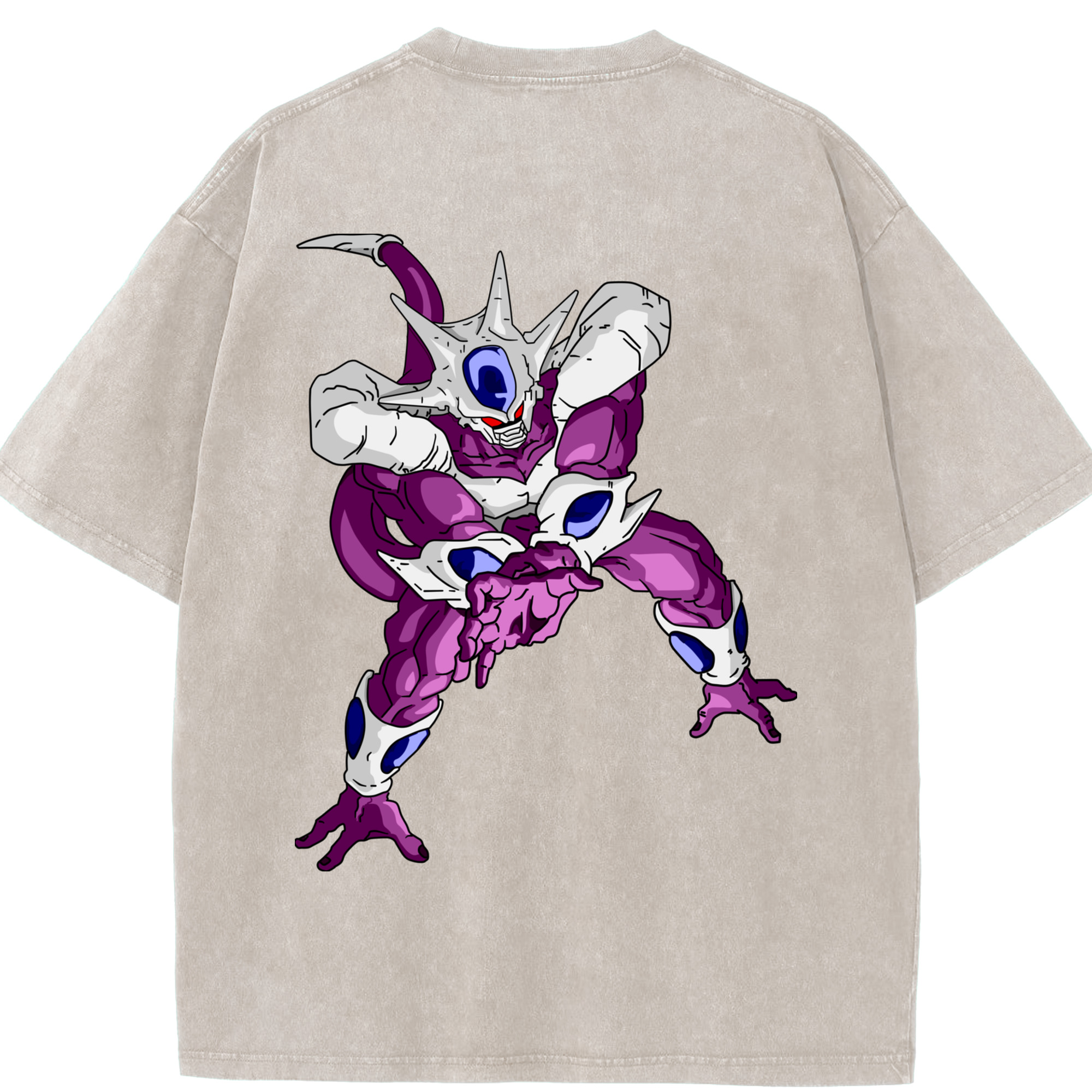 （画像用） ドラゴンボール クウラ DRAGON BALL Cooler Coora 綿100% ヴィンテージ風 半袖Tシャツ（背面プリント）