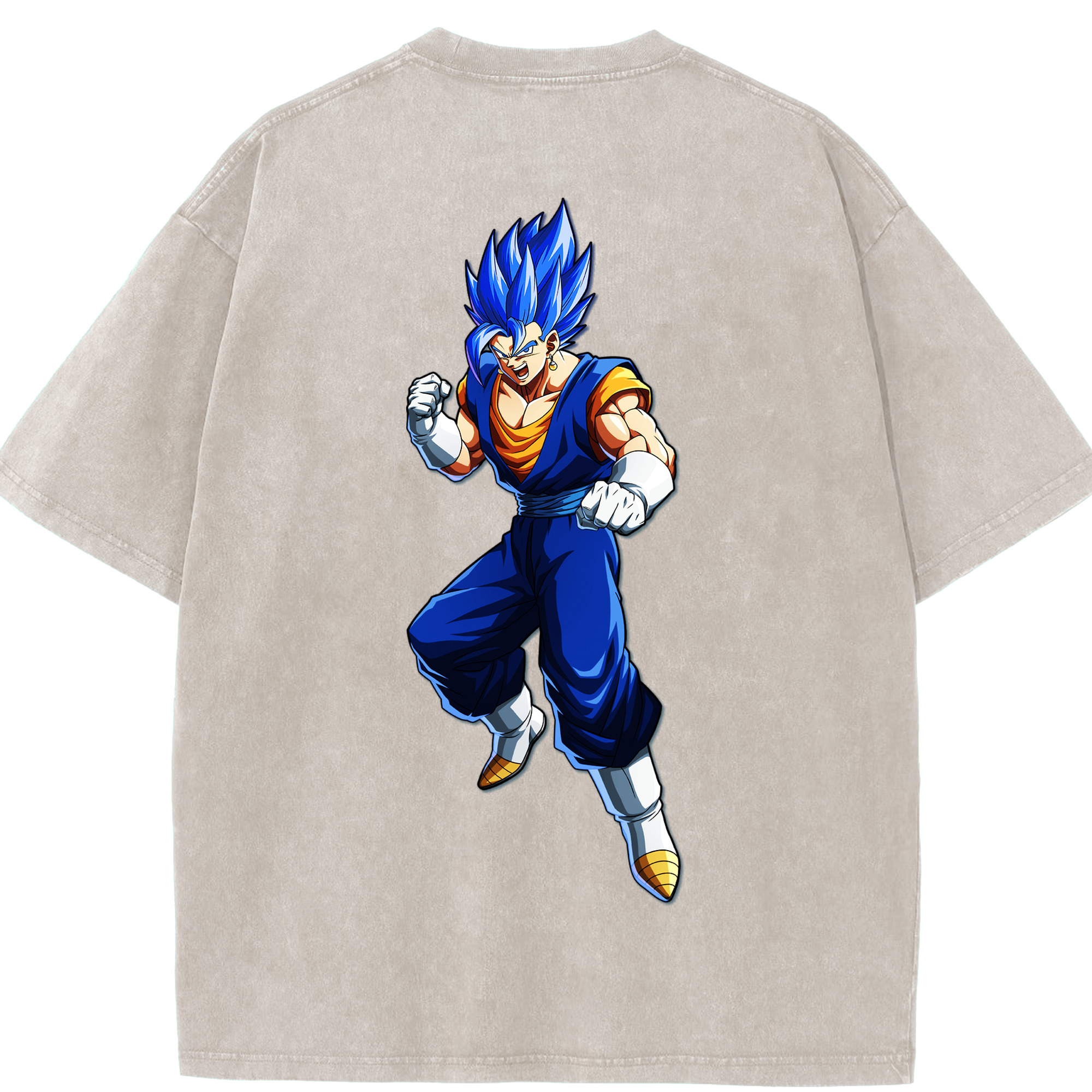 （画像用） ドラゴンボール ベジット DRAGON BALL Vegetto 綿100% ヴィンテージ風 半袖Tシャツ（背面プリント）