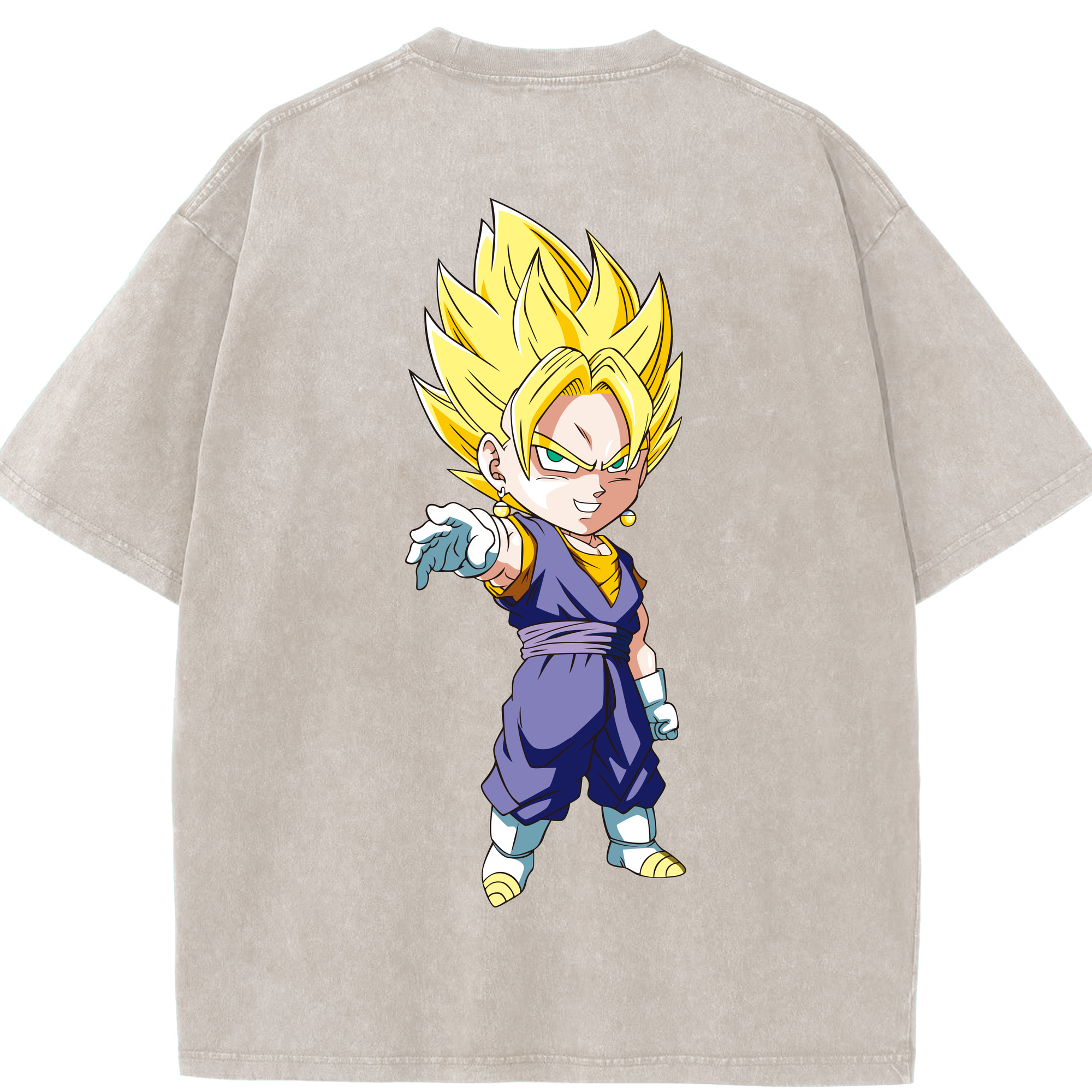 （画像用） ドラゴンボール ベジット DRAGON BALL Vegetto 綿100% ヴィンテージ風 半袖Tシャツ（背面プリント）