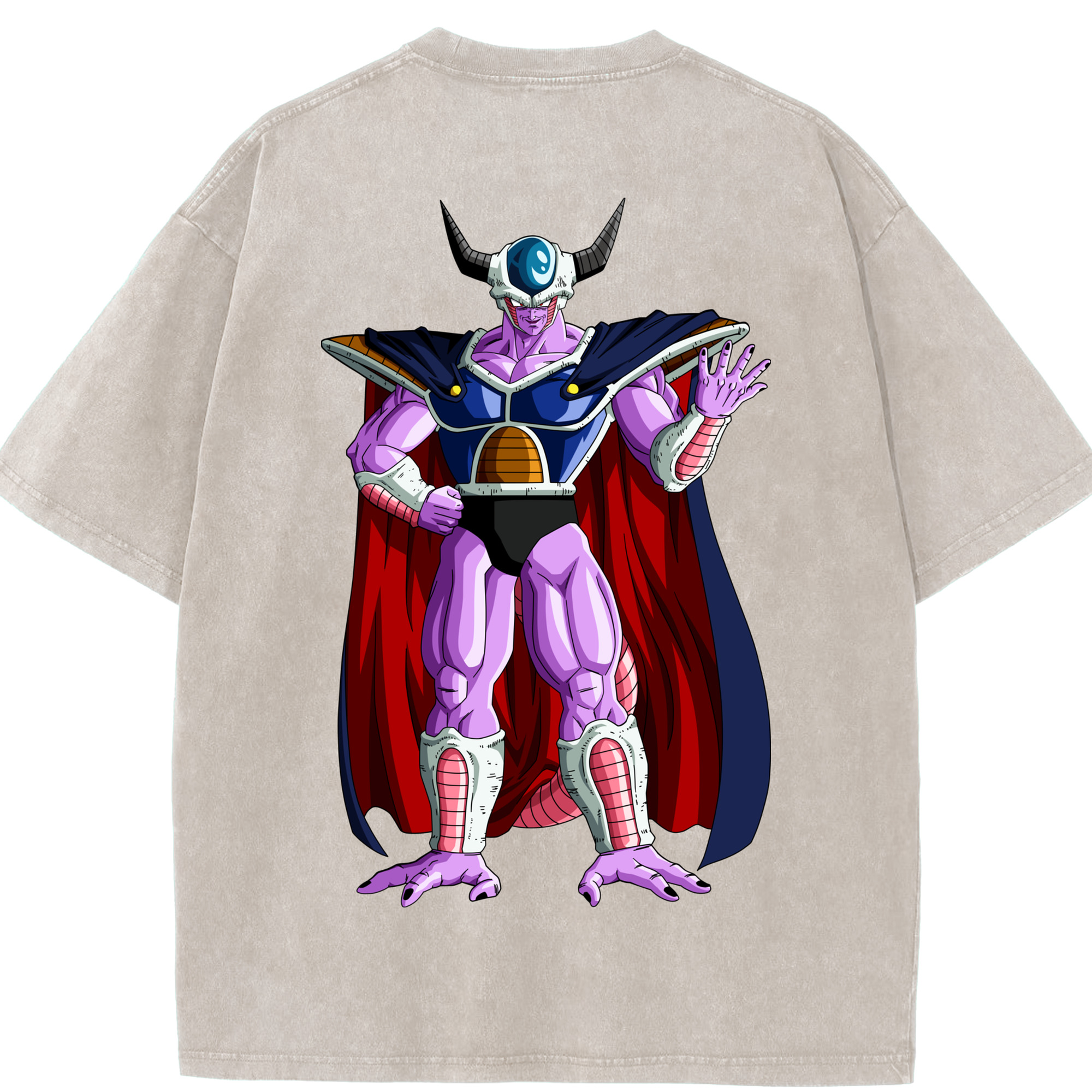 （画像用） ドラゴンボール コルド大王 DRAGON BALL King Cold 綿100% ヴィンテージ風 半袖Tシャツ（背面プリント）