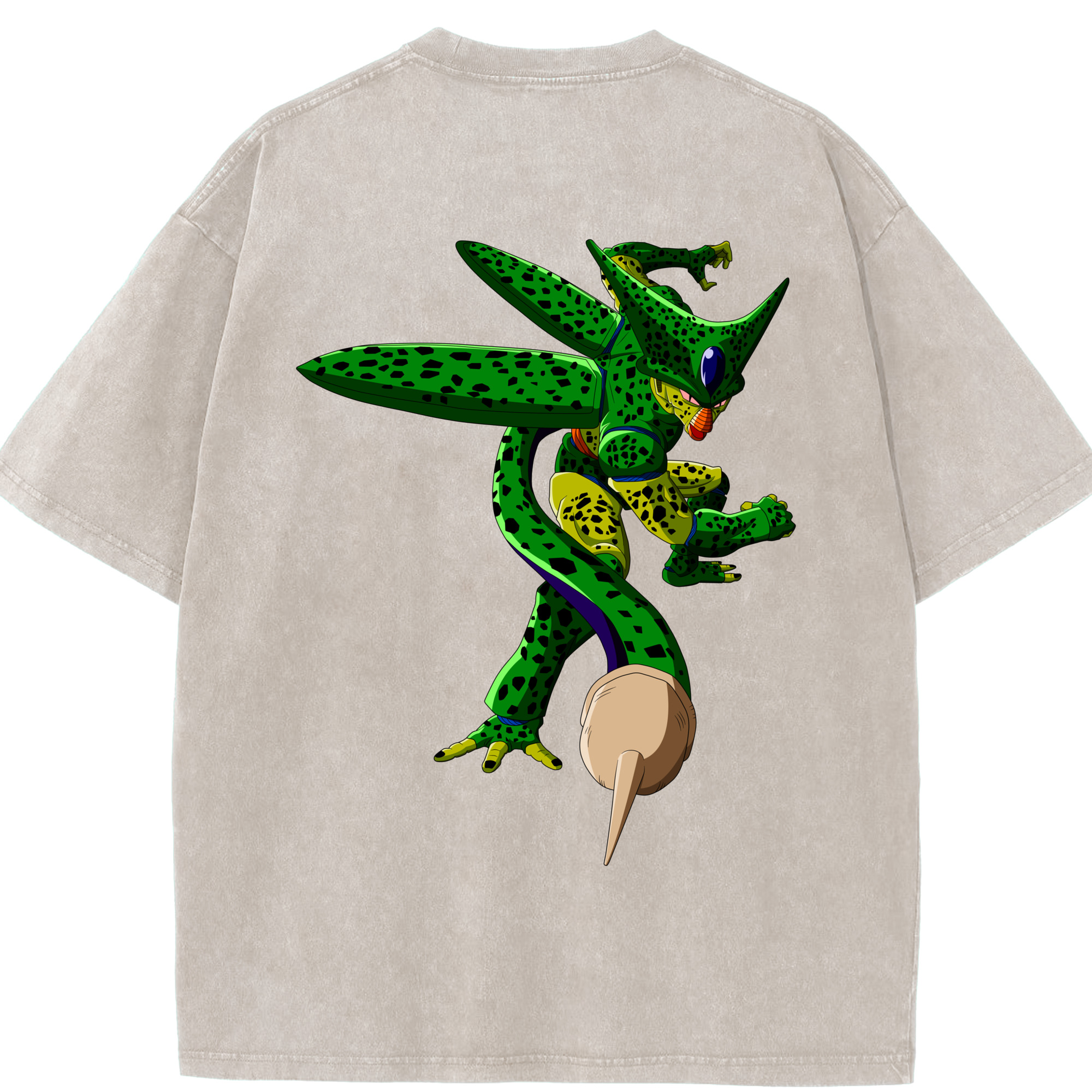 （画像用） ドラゴンボール セル DRAGON BALL Cell 綿100% ヴィンテージ風 半袖Tシャツ（背面プリント）
