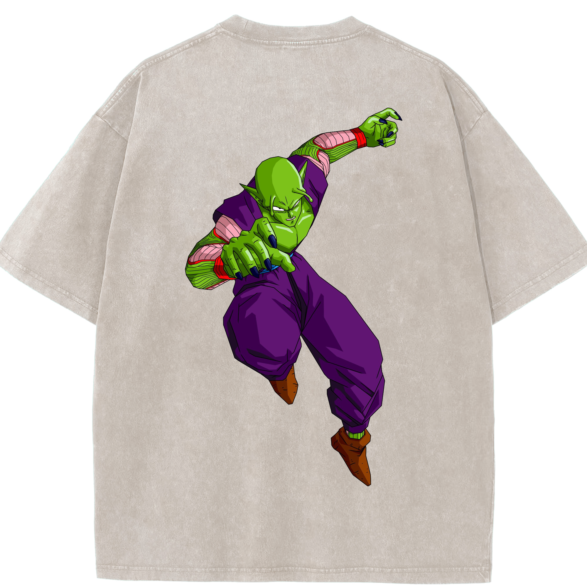 （画像用） ドラゴンボール ピッコロ DRAGON BALL Piccolo 綿100% ヴィンテージ風 半袖Tシャツ（背面プリント）