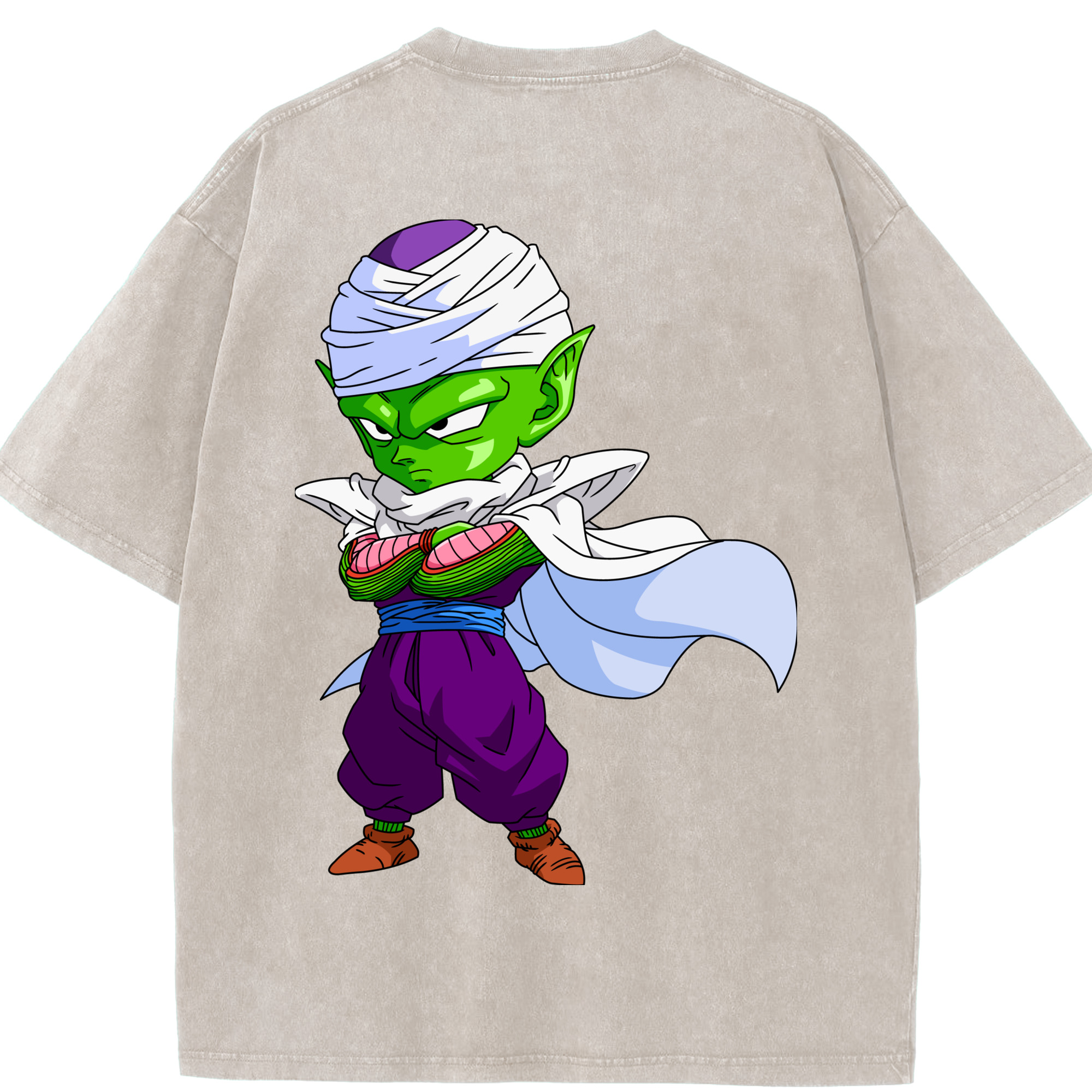 （画像用） ドラゴンボール ピッコロ DRAGON BALL Piccolo 綿100% ヴィンテージ風 半袖Tシャツ（背面プリント）