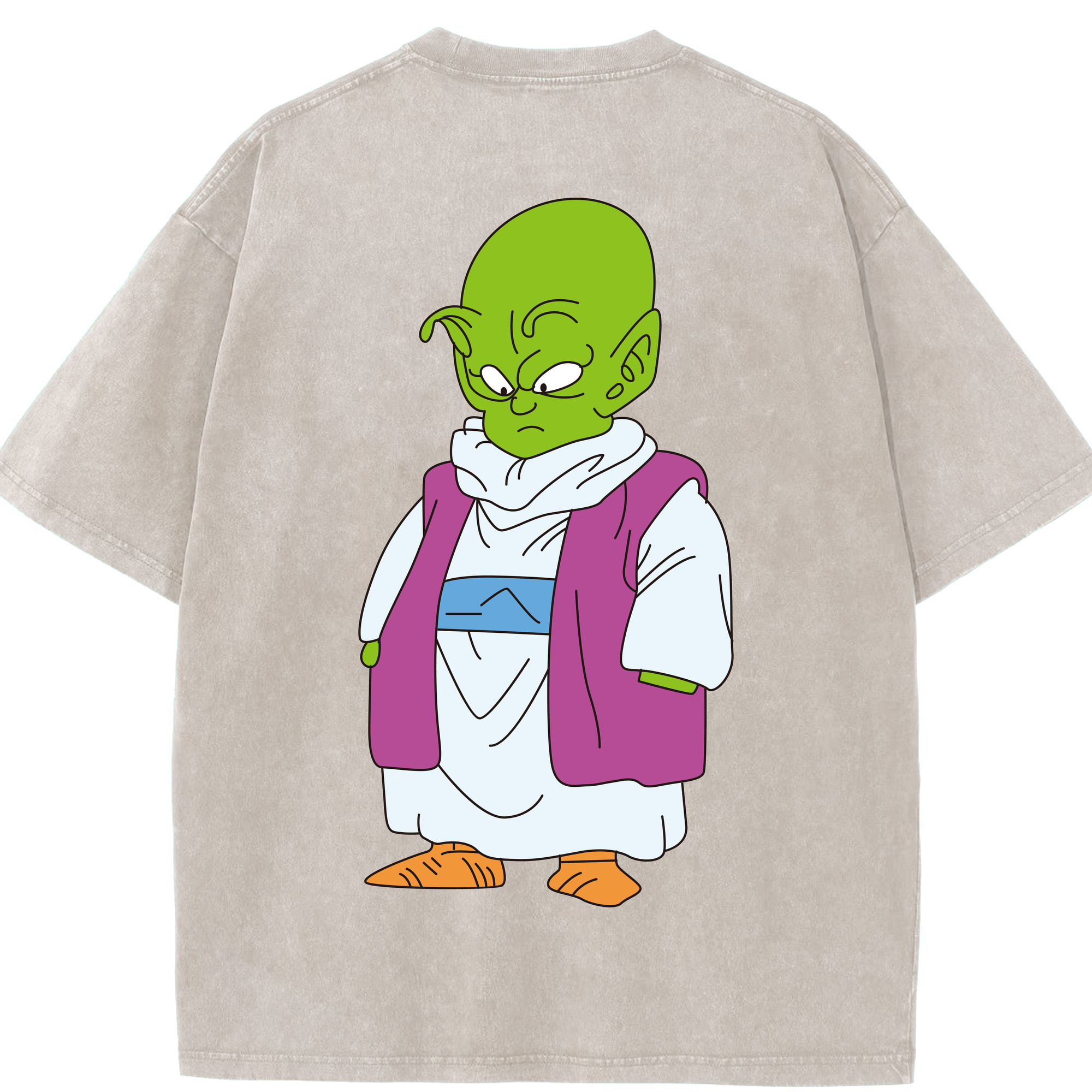 （画像用） ドラゴンボール ピッコロ DRAGON BALL Piccolo 綿100% ヴィンテージ風 半袖Tシャツ（背面プリント）