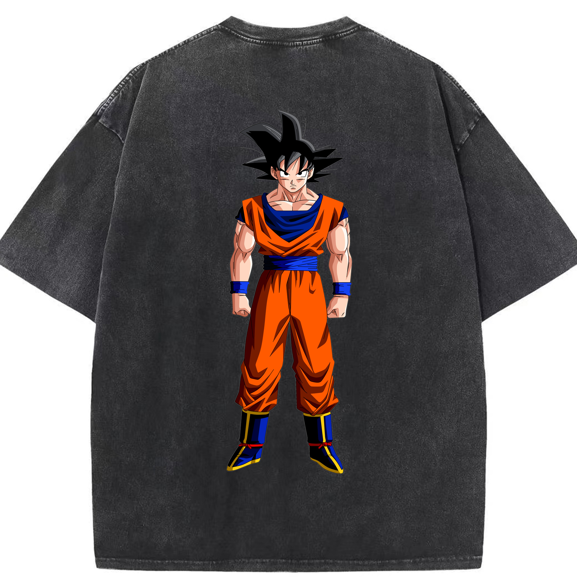 （画像用） ドラゴンボール 孫悟空（そん ごくう）Son Goku カカロット DRAGON BALL Kakarotto 綿100% ヴィンテージ風 半袖Tシャツ（背面プリント）