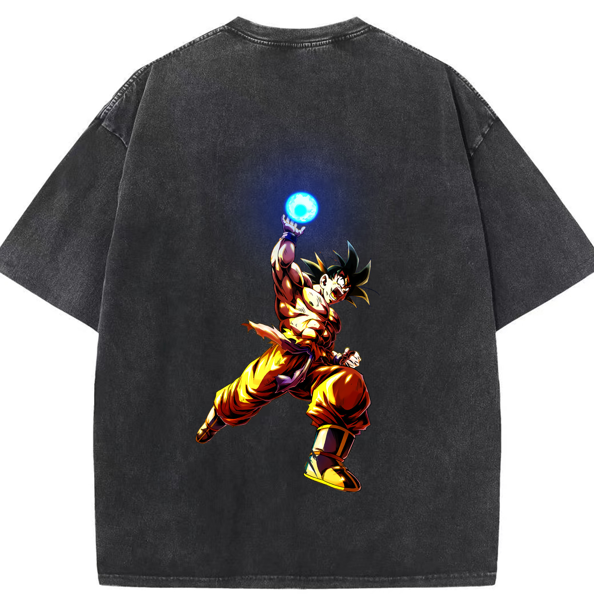 （画像用） ドラゴンボール 孫悟空（そん ごくう）Son Goku カカロット DRAGON BALL Kakarotto 綿100% ヴィンテージ風 半袖Tシャツ（背面プリント）