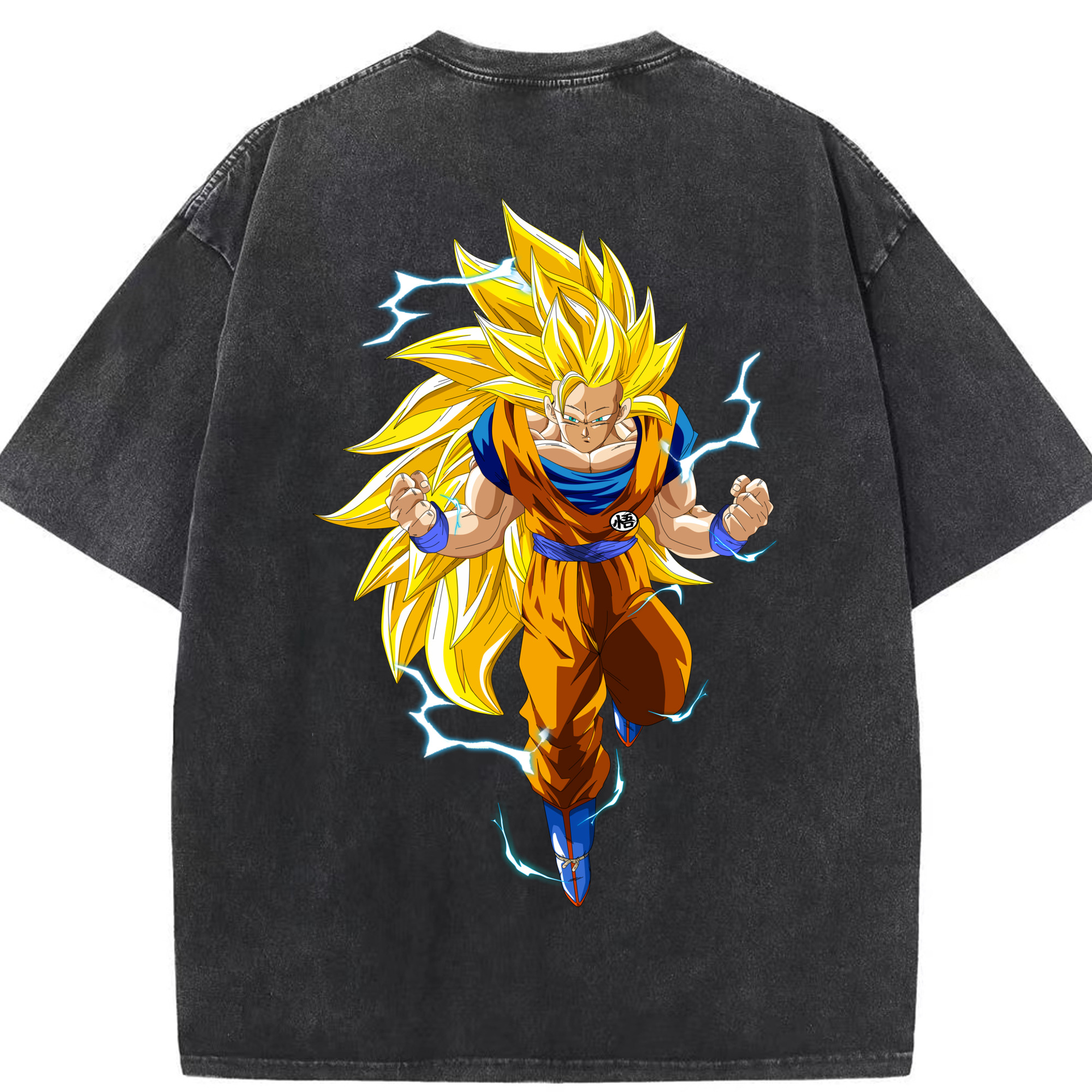 （画像用） ドラゴンボール 孫悟空（そん ごくう）Son Goku カカロット DRAGON BALL Kakarotto 綿100% ヴィンテージ風 半袖Tシャツ（背面プリント）