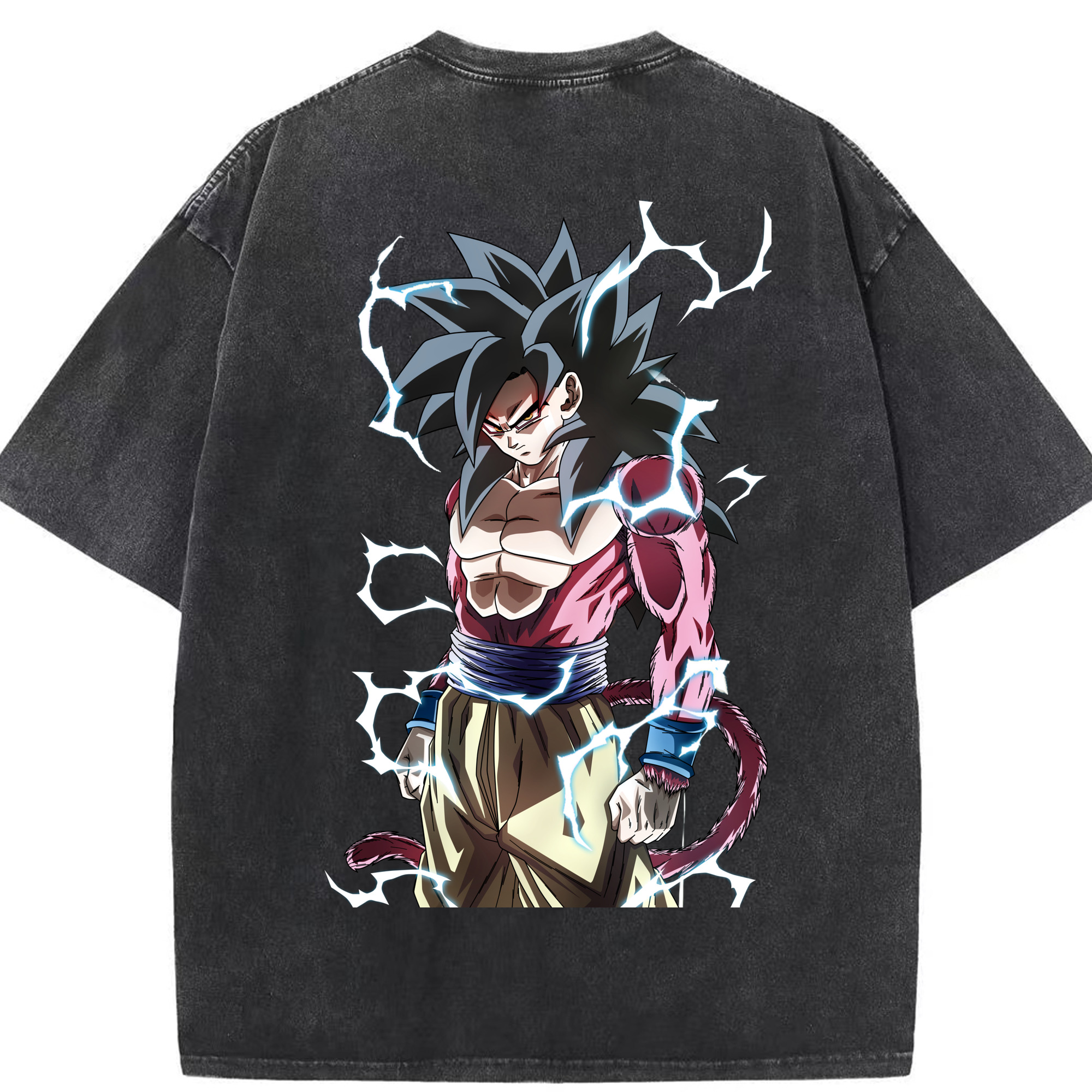 （画像用） ドラゴンボール 孫悟空（そん ごくう）Son Goku カカロット DRAGON BALL Kakarotto 綿100% ヴィンテージ風 半袖Tシャツ（背面プリント）