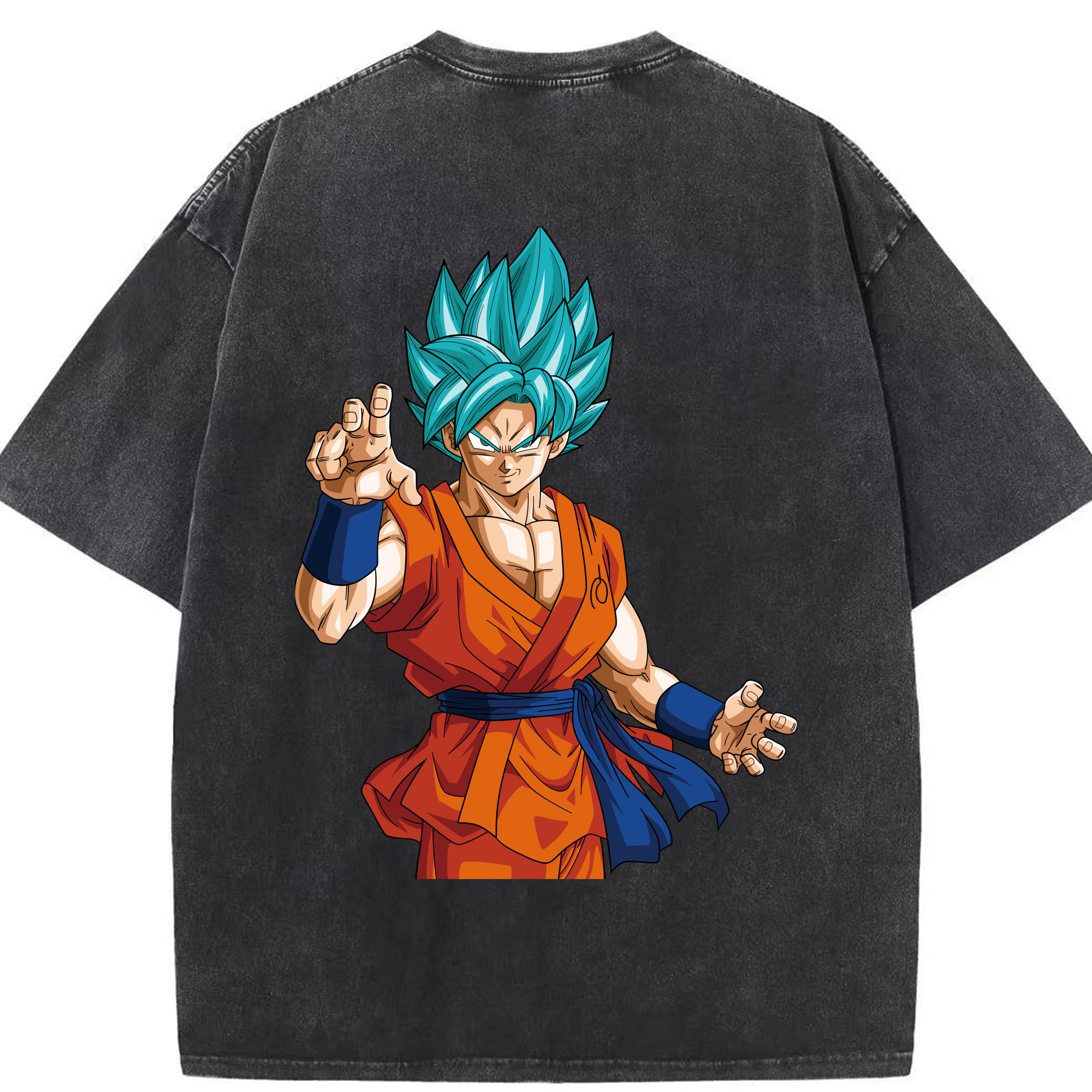 （画像用） ドラゴンボール 孫悟空（そん ごくう）Son Goku カカロット DRAGON BALL Kakarotto 綿100% ヴィンテージ風 半袖Tシャツ（背面プリント）