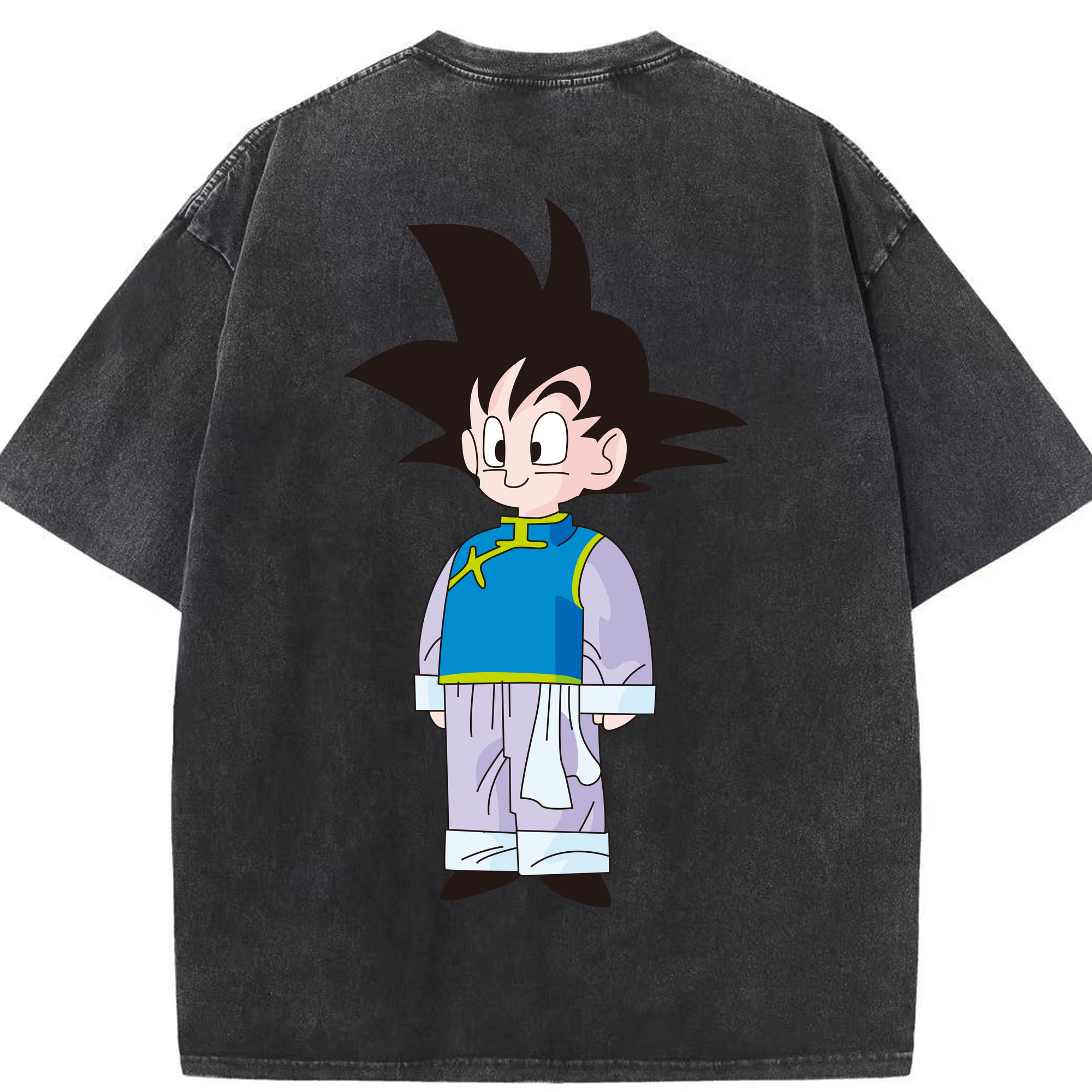（画像用） ドラゴンボール 孫悟空（そん ごくう）Son Goku カカロット DRAGON BALL Kakarotto 綿100% ヴィンテージ風 半袖Tシャツ（背面プリント）
