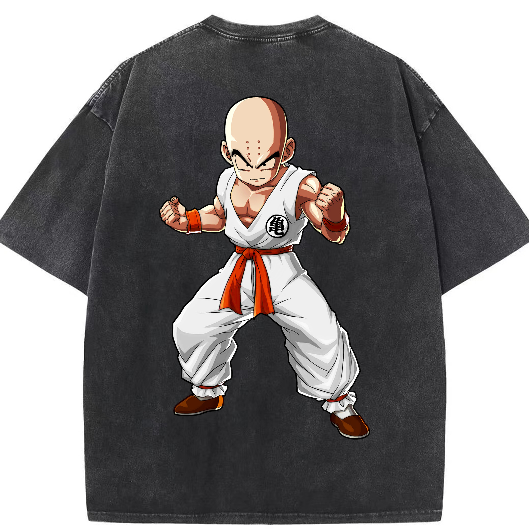 （画像用） ドラゴンボール クリリン DRAGON BALL krillin 綿100% ヴィンテージ風 半袖Tシャツ（背面プリント）