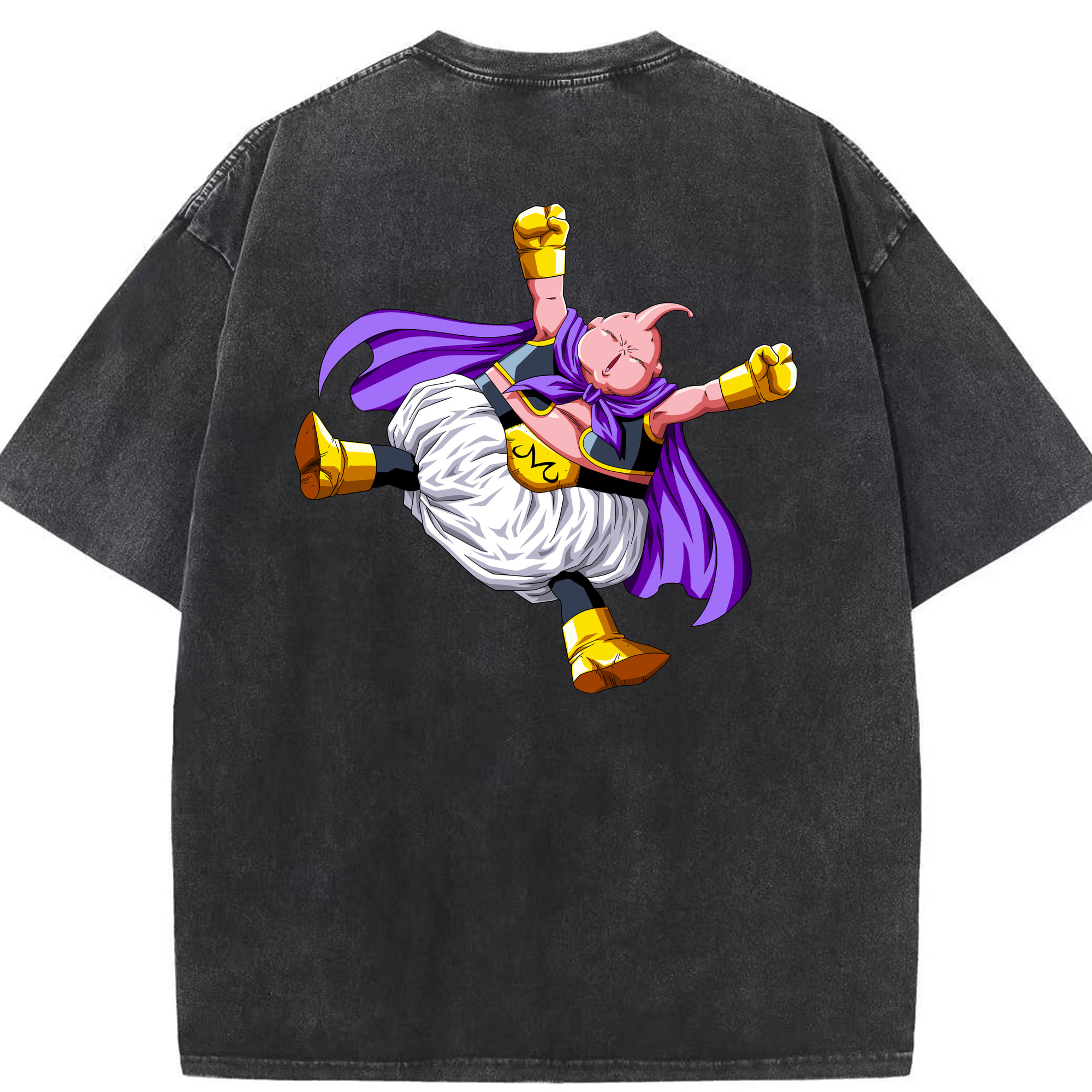 （画像用） ドラゴンボール 魔人ブウ DRAGON BALL Majin Buu 綿100% ヴィンテージ風 半袖Tシャツ（背面プリント）