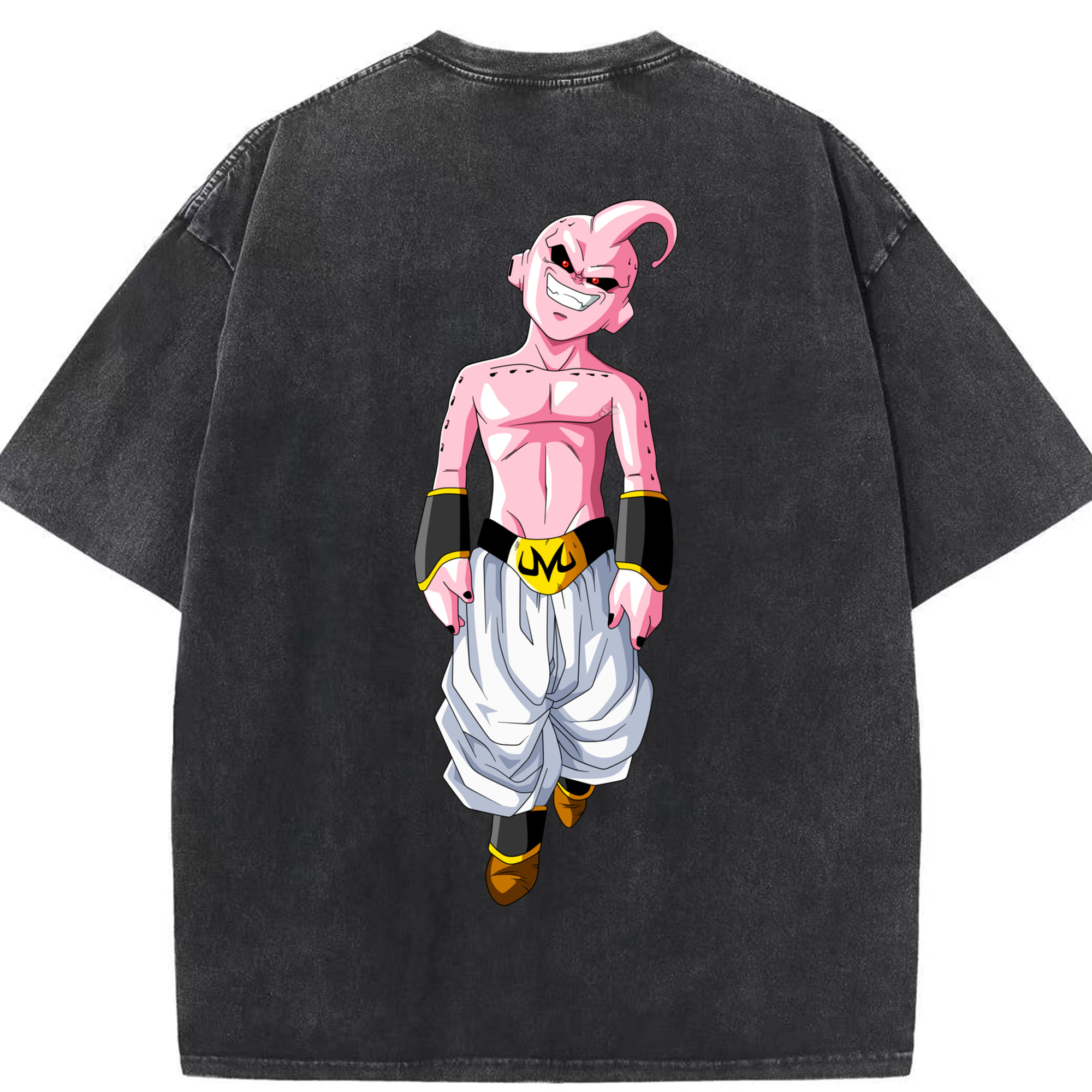 （画像用） ドラゴンボール 魔人ブウ DRAGON BALL Majin Buu 綿100% ヴィンテージ風 半袖Tシャツ（背面プリント）