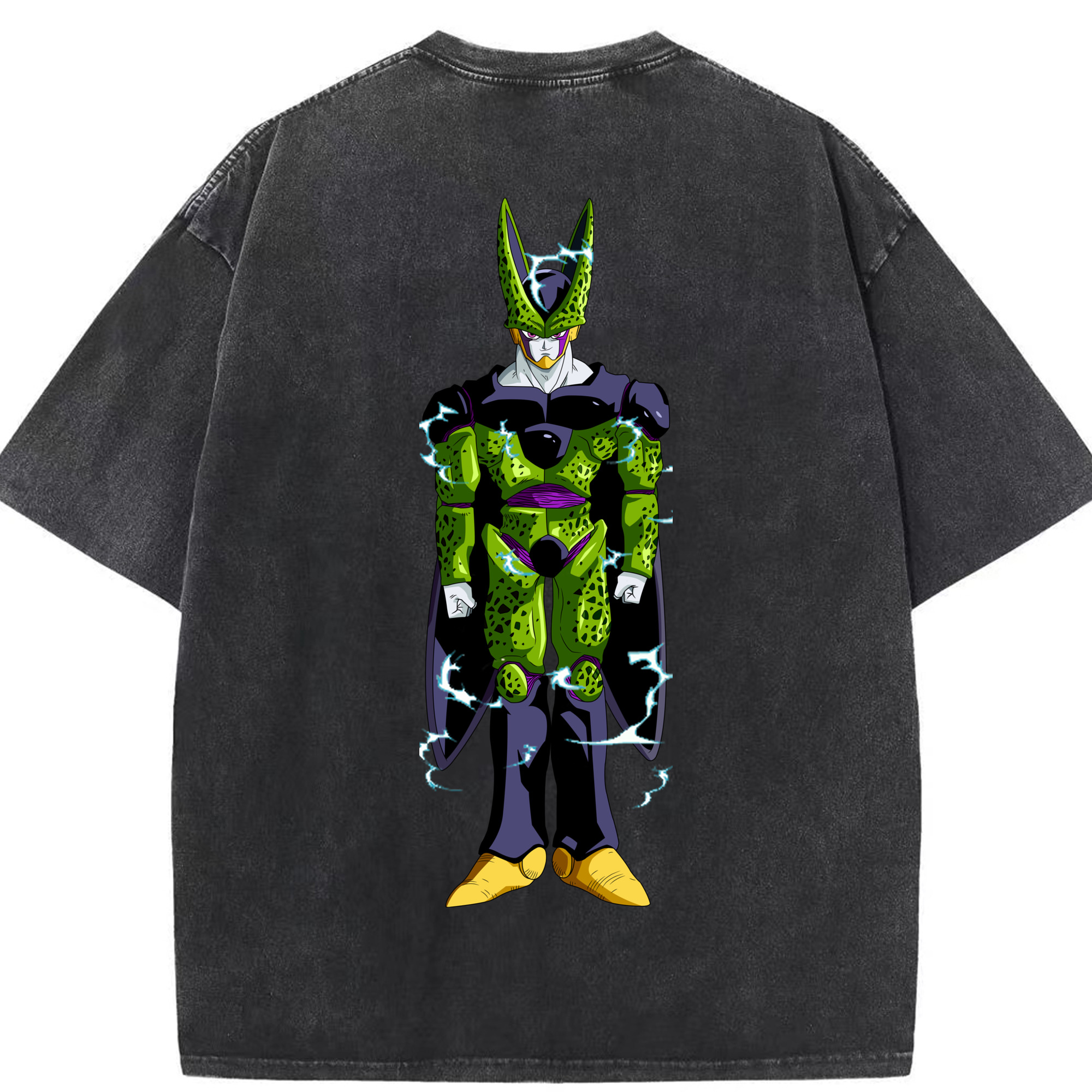 （画像用） ドラゴンボール セル DRAGON BALL Cell 綿100% ヴィンテージ風 半袖Tシャツ（背面プリント）
