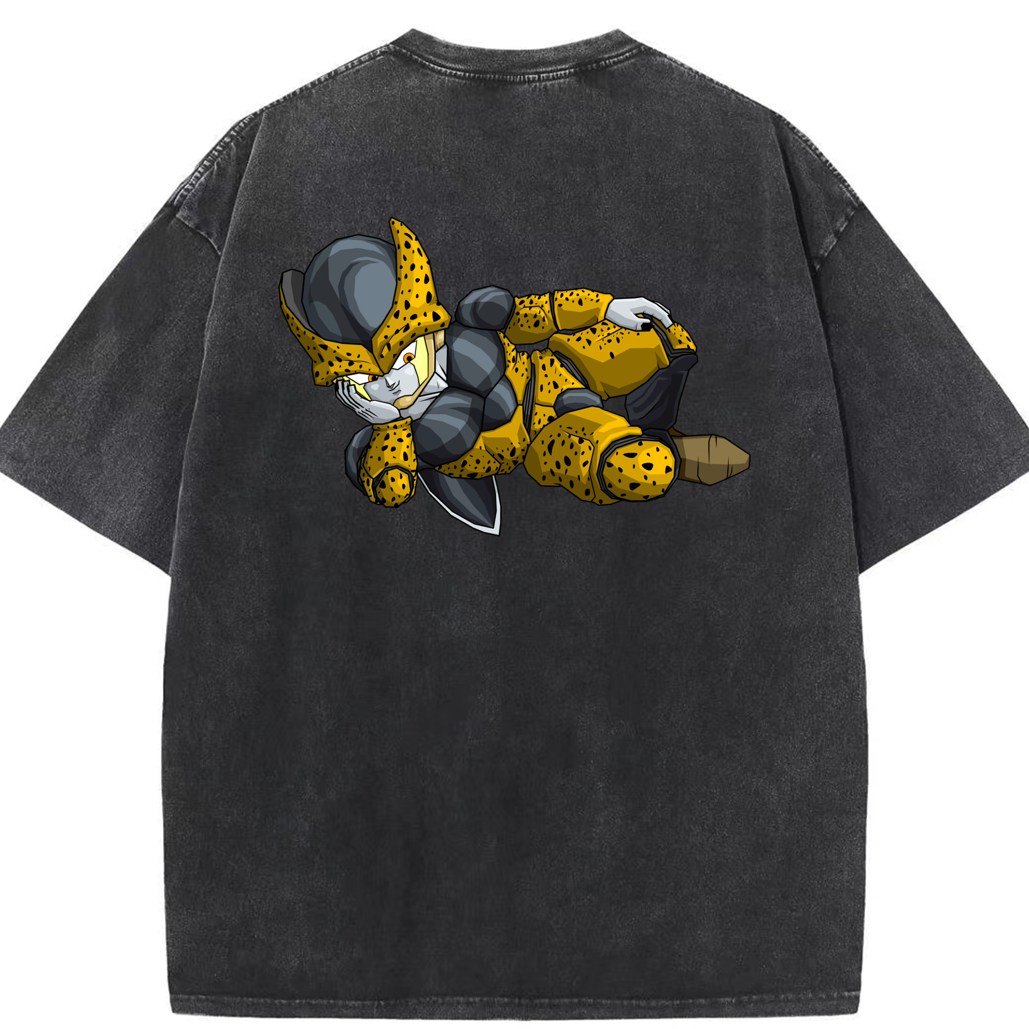 （画像用） ドラゴンボール セル DRAGON BALL Cell 綿100% ヴィンテージ風 半袖Tシャツ（背面プリント）