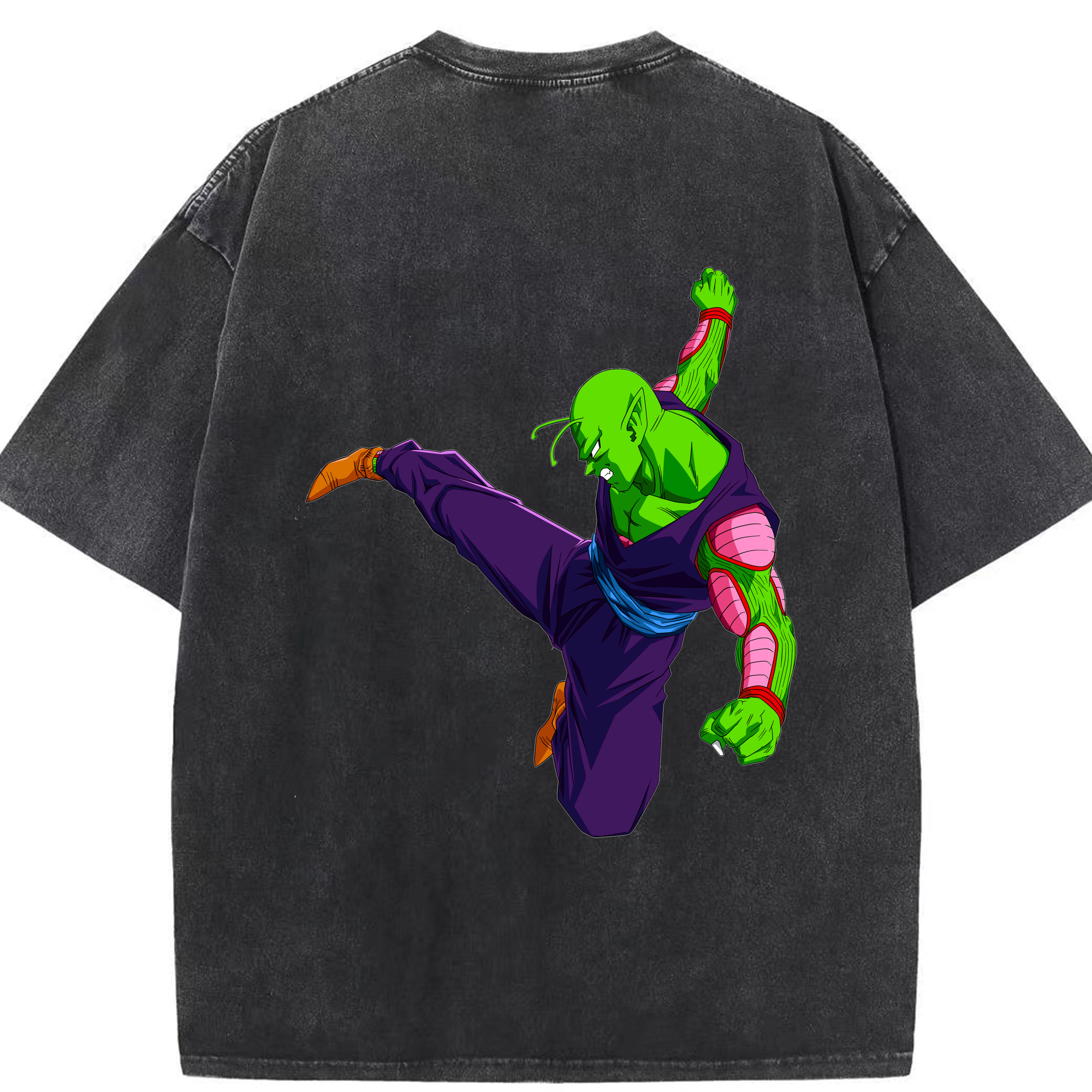 （画像用） ドラゴンボール ピッコロ DRAGON BALL Piccolo 綿100% ヴィンテージ風 半袖Tシャツ（背面プリント）