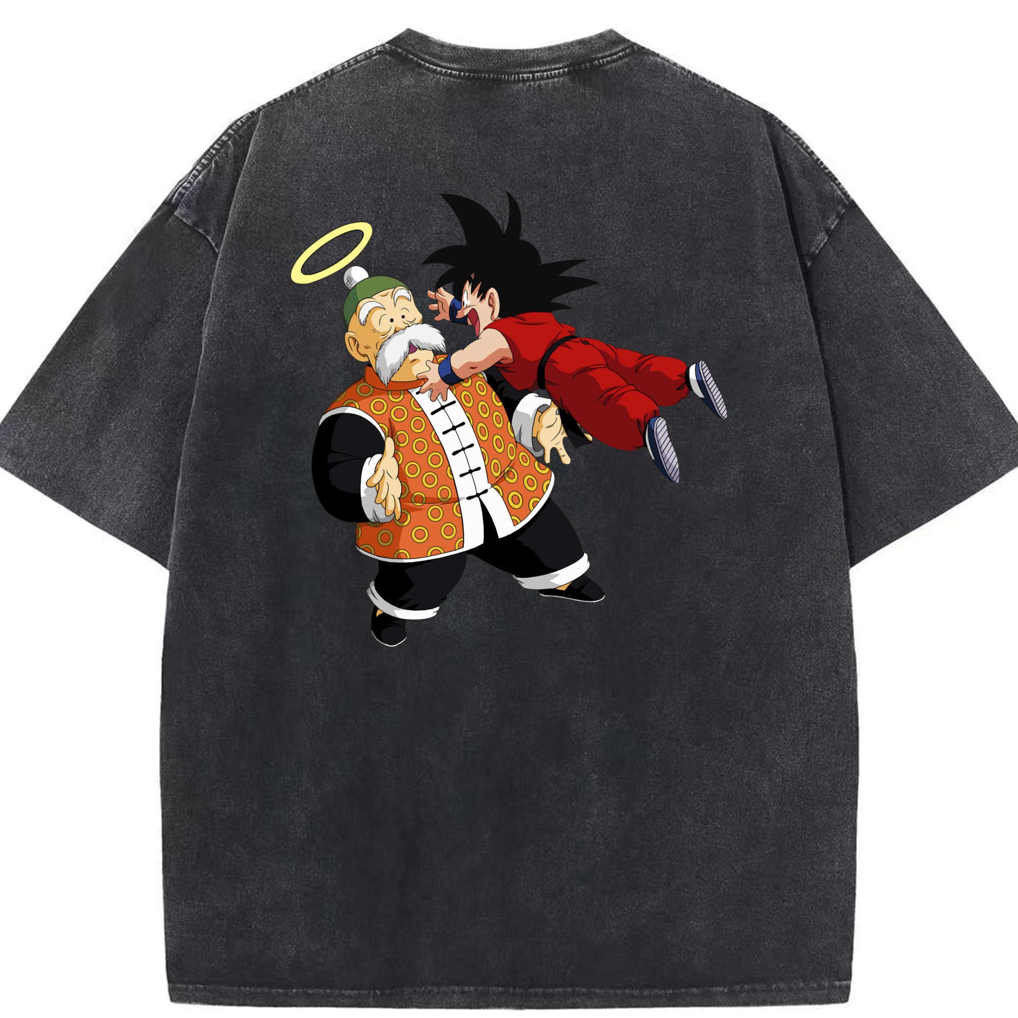 （画像用） ドラゴンボール 孫悟空（そん ごくう）Son Goku カカロット DRAGON BALL Kakarotto 綿100% ヴィンテージ風 半袖Tシャツ（背面プリント）