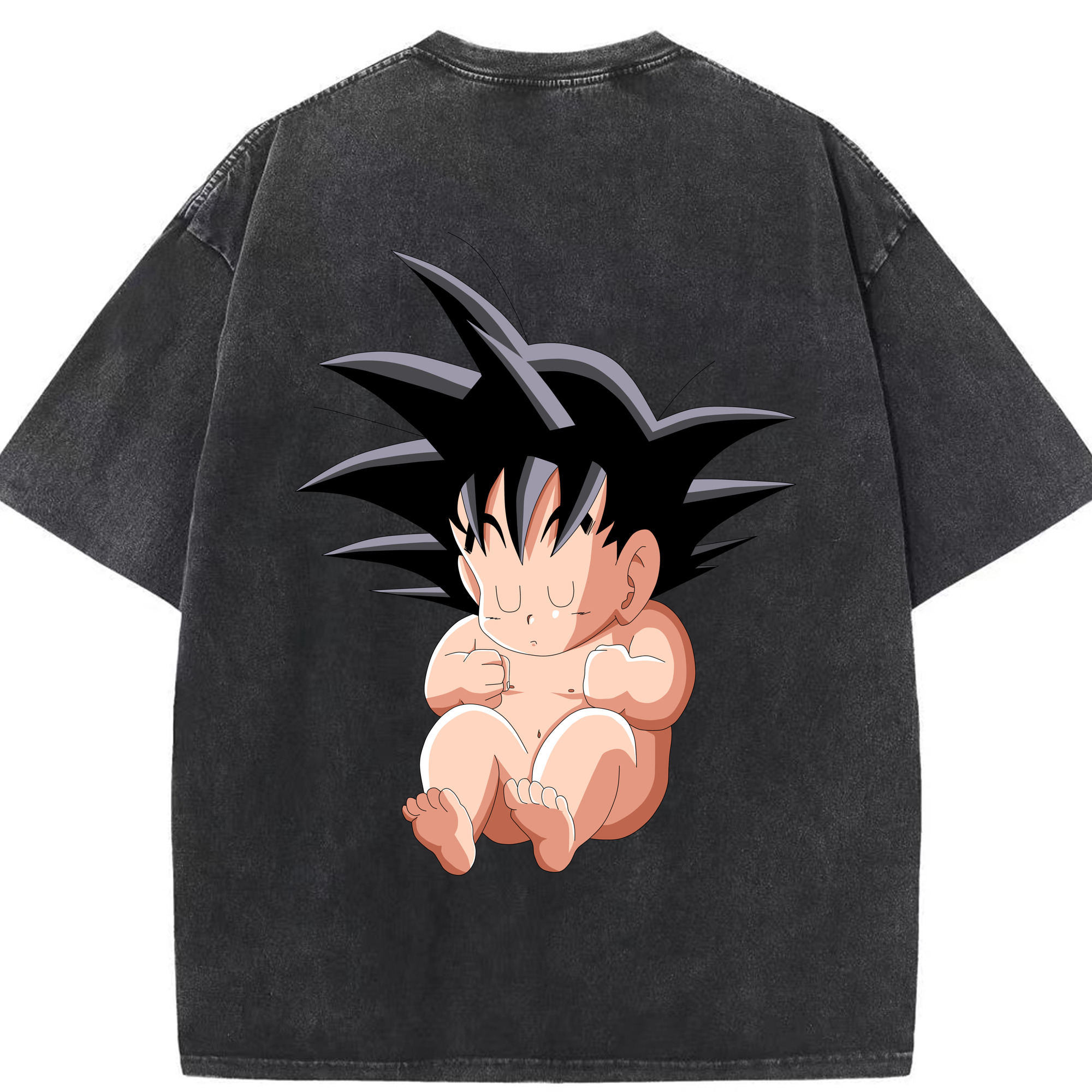 （画像用） ドラゴンボール 孫悟空（そん ごくう）Son Goku カカロット DRAGON BALL Kakarotto 綿100% ヴィンテージ風 半袖Tシャツ（背面プリント）