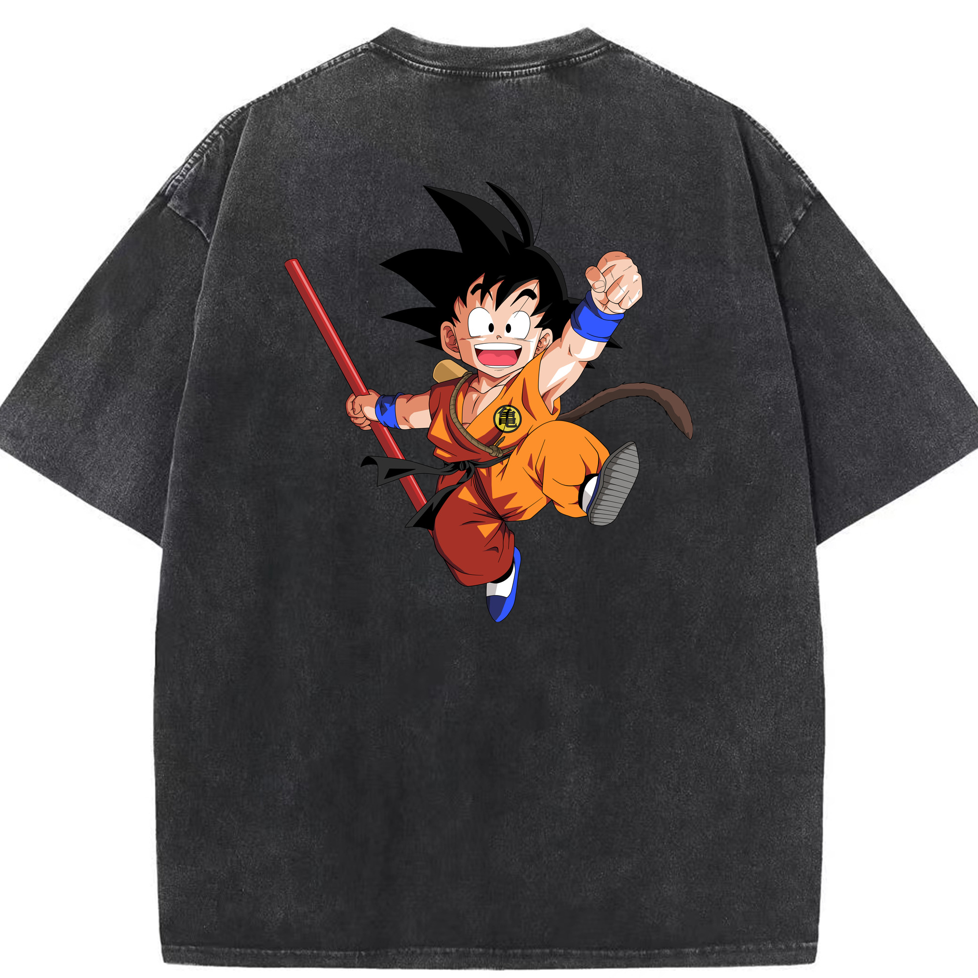 （画像用） ドラゴンボール 孫悟空（そん ごくう）Son Goku カカロット DRAGON BALL Kakarotto 綿100% ヴィンテージ風 半袖Tシャツ（背面プリント）