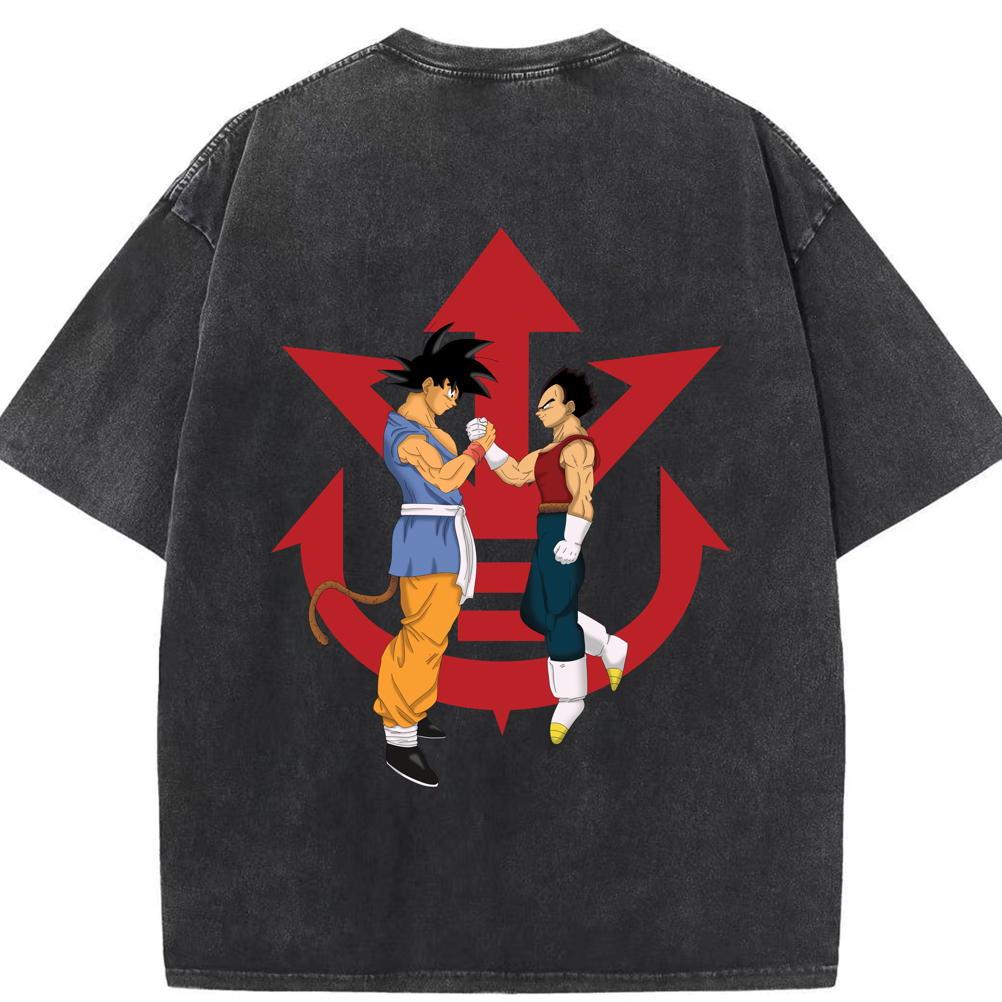（画像用） ドラゴンボール 孫悟空（そん ごくう）Son Goku カカロット DRAGON BALL Kakarotto 綿100% ヴィンテージ風 半袖Tシャツ（背面プリント）