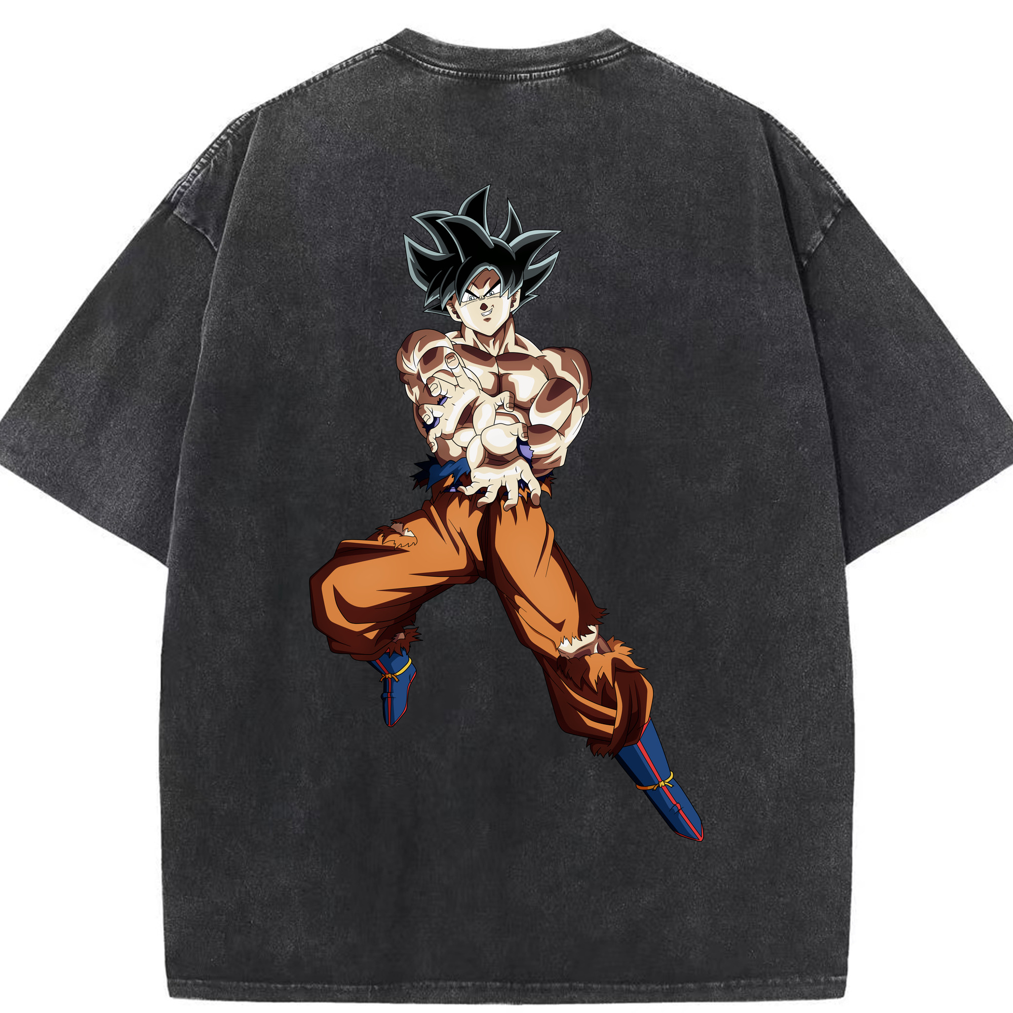 （画像用） ドラゴンボール 孫悟空（そん ごくう）Son Goku カカロット DRAGON BALL Kakarotto 綿100% ヴィンテージ風 半袖Tシャツ（背面プリント）