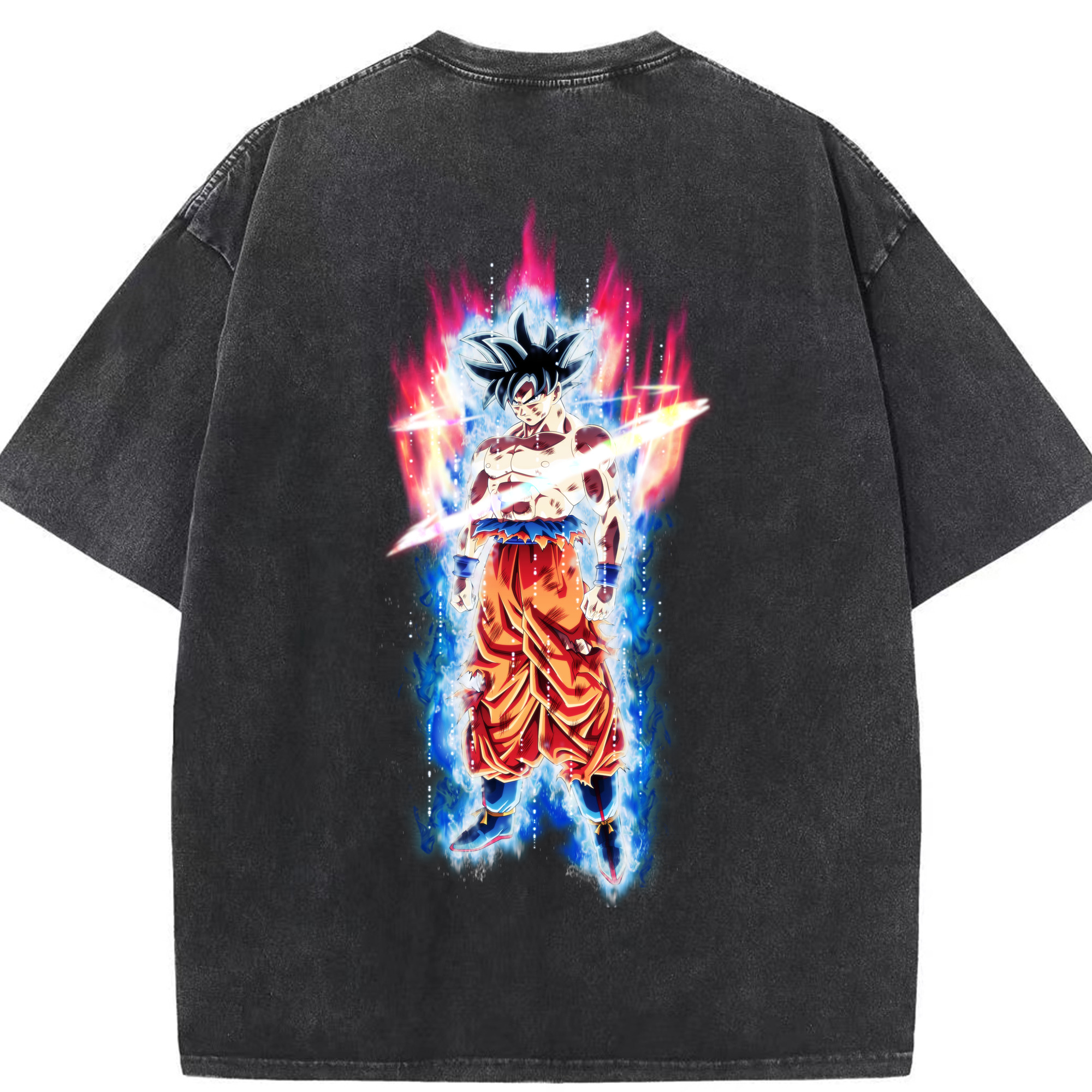 （画像用） ドラゴンボール 孫悟空（そん ごくう）Son Goku カカロット DRAGON BALL Kakarotto 綿100% ヴィンテージ風 半袖Tシャツ（背面プリント）