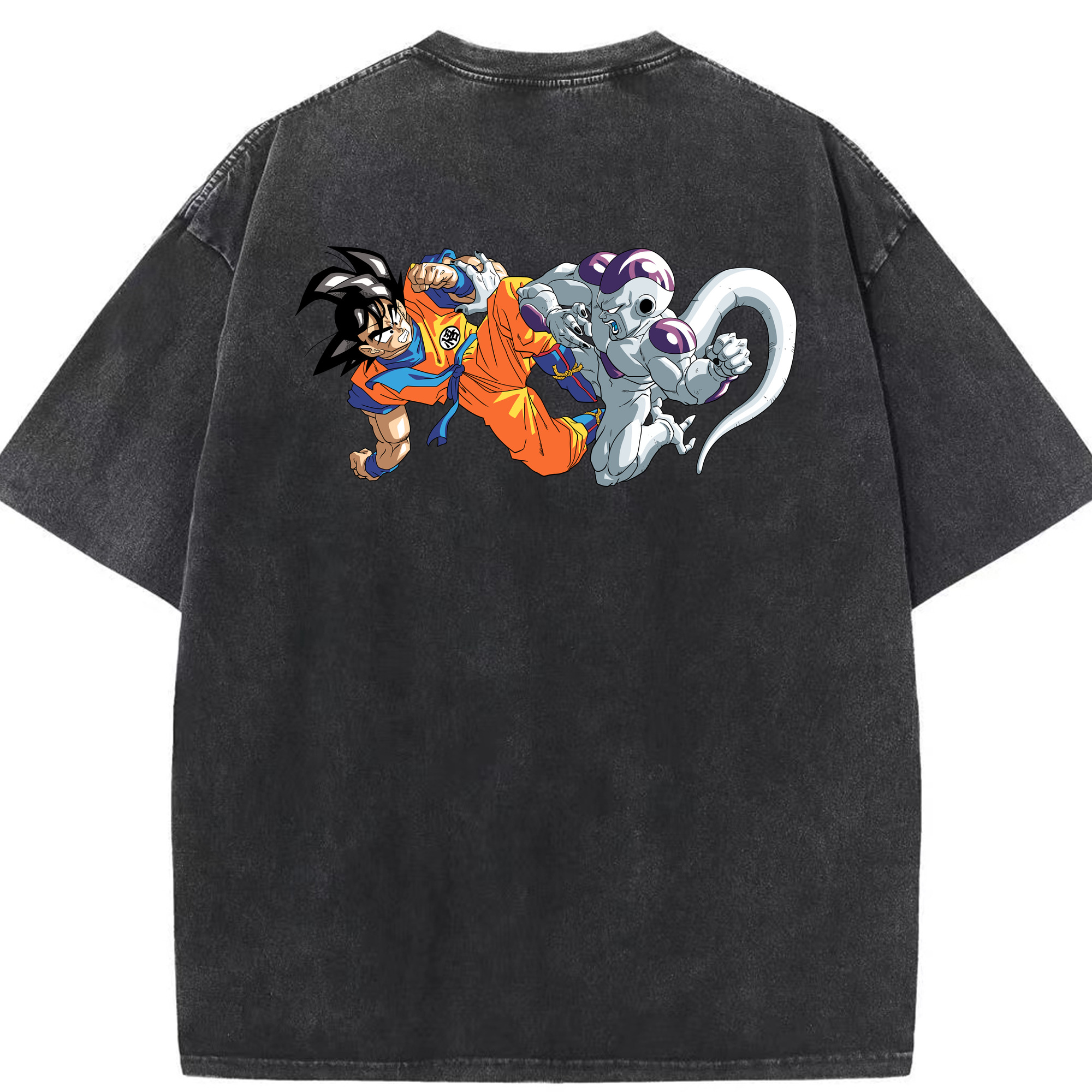 （画像用） ドラゴンボール 孫悟空（そん ごくう）Son Goku カカロット DRAGON BALL Kakarotto 綿100% ヴィンテージ風 半袖Tシャツ（背面プリント）