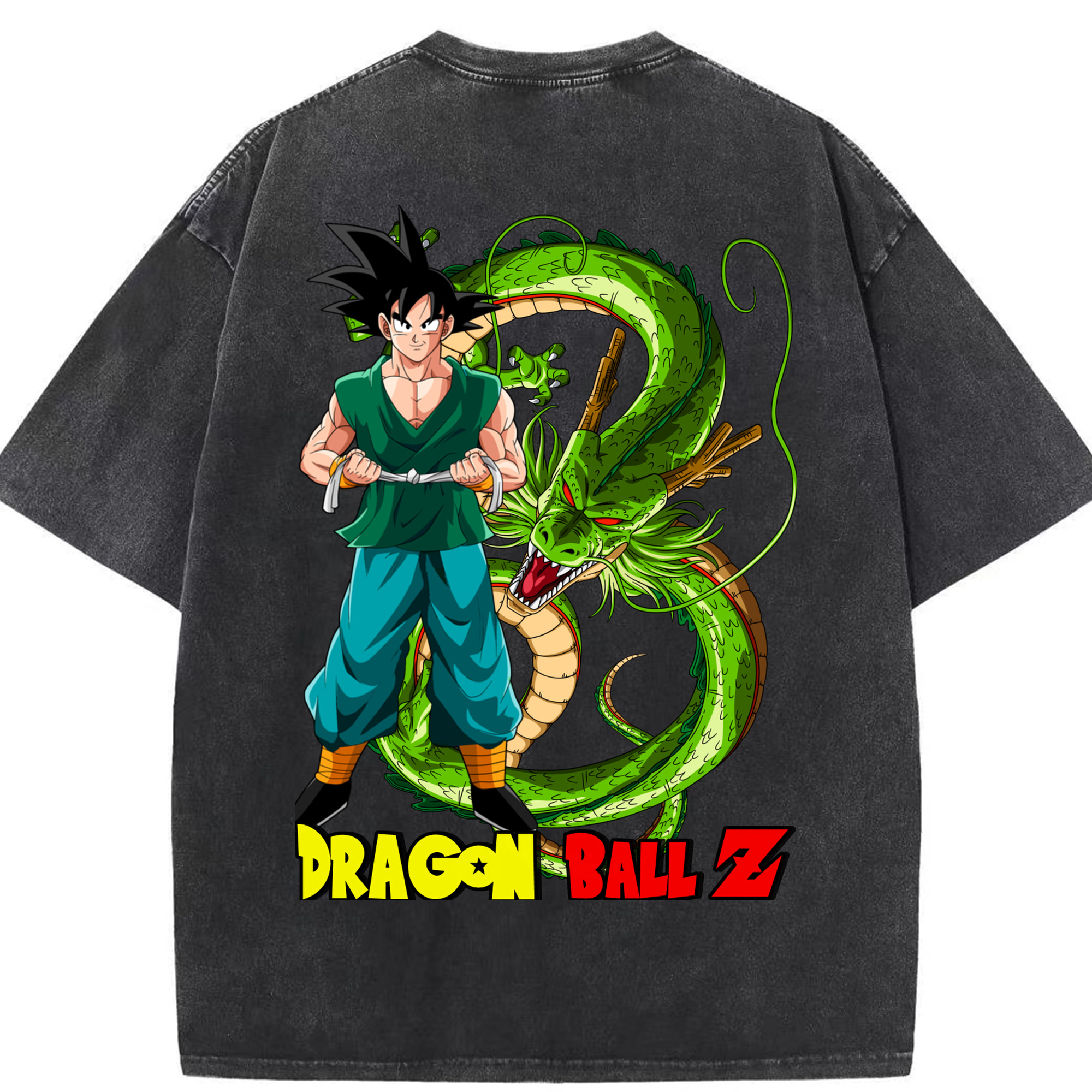 （画像用） ドラゴンボール 孫悟空（そん ごくう）Son Goku カカロット DRAGON BALL Kakarotto 綿100% ヴィンテージ風 半袖Tシャツ（背面プリント）