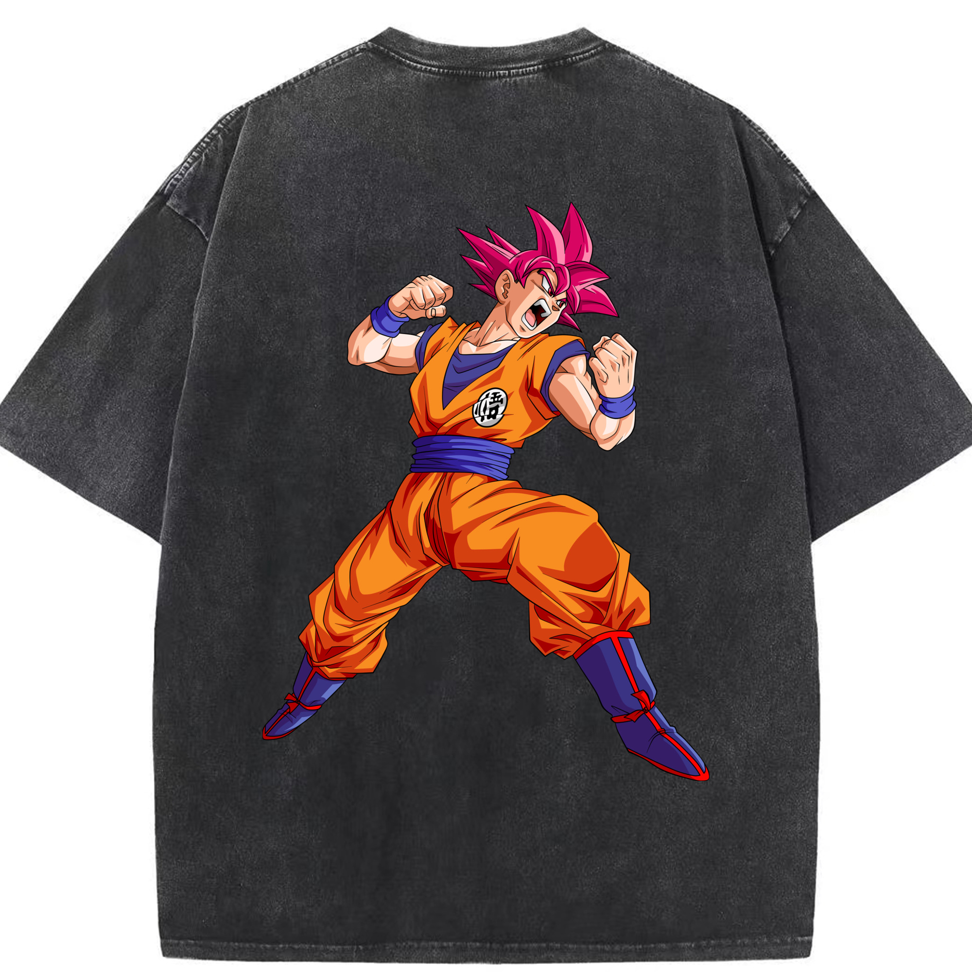 （画像用） ドラゴンボール 孫悟空（そん ごくう）Son Goku カカロット DRAGON BALL Kakarotto 綿100% ヴィンテージ風 半袖Tシャツ（背面プリント）