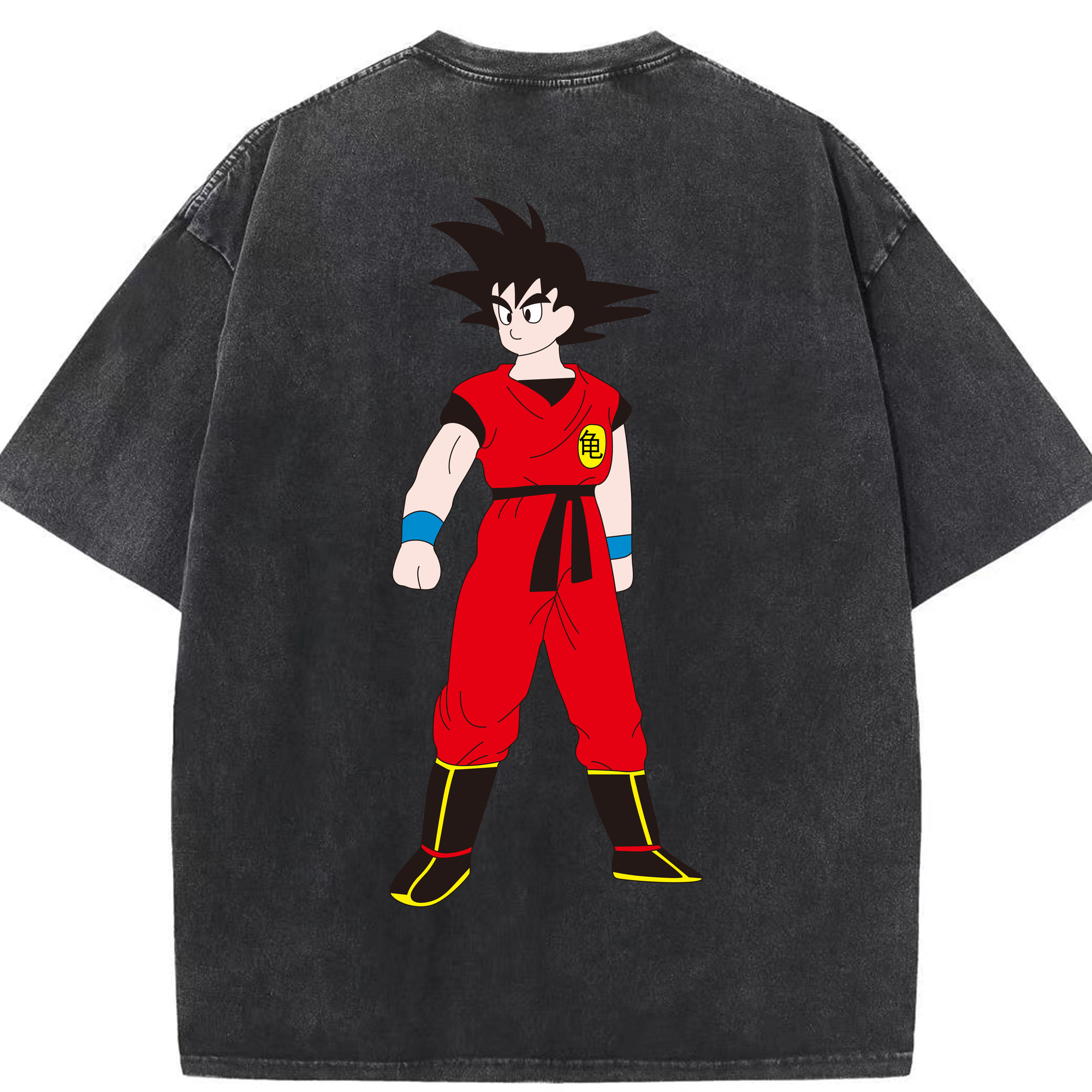 （画像用） ドラゴンボール 孫悟空（そん ごくう）Son Goku カカロット DRAGON BALL Kakarotto 綿100% ヴィンテージ風 半袖Tシャツ（背面プリント）