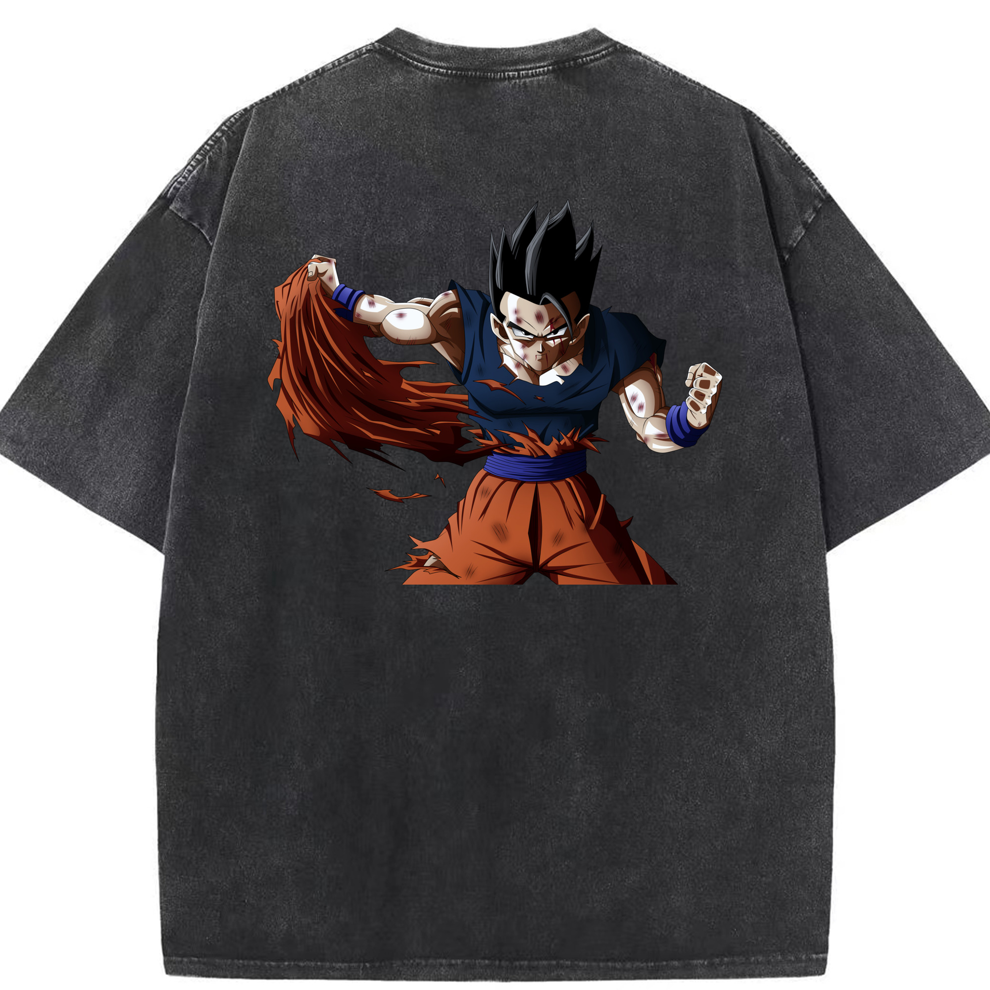 （画像用） ドラゴンボール ベジータ四世（Bejīta Yonsei）DRAGON BALL Vegeta IV 綿100% ヴィンテージ風 半袖Tシャツ（背面プリント）
