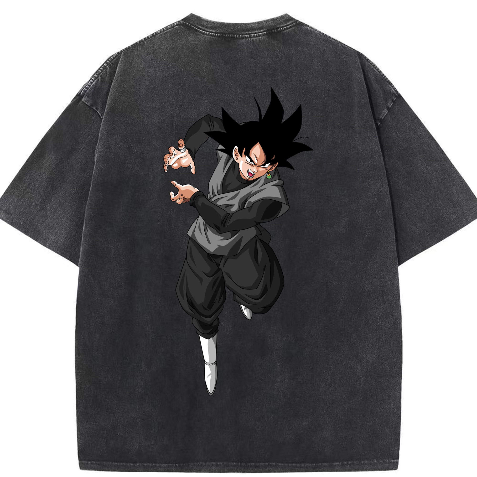 （画像用） ドラゴンボール ベジータ四世（Bejīta Yonsei）DRAGON BALL Vegeta IV 綿100% ヴィンテージ風 半袖Tシャツ（背面プリント）