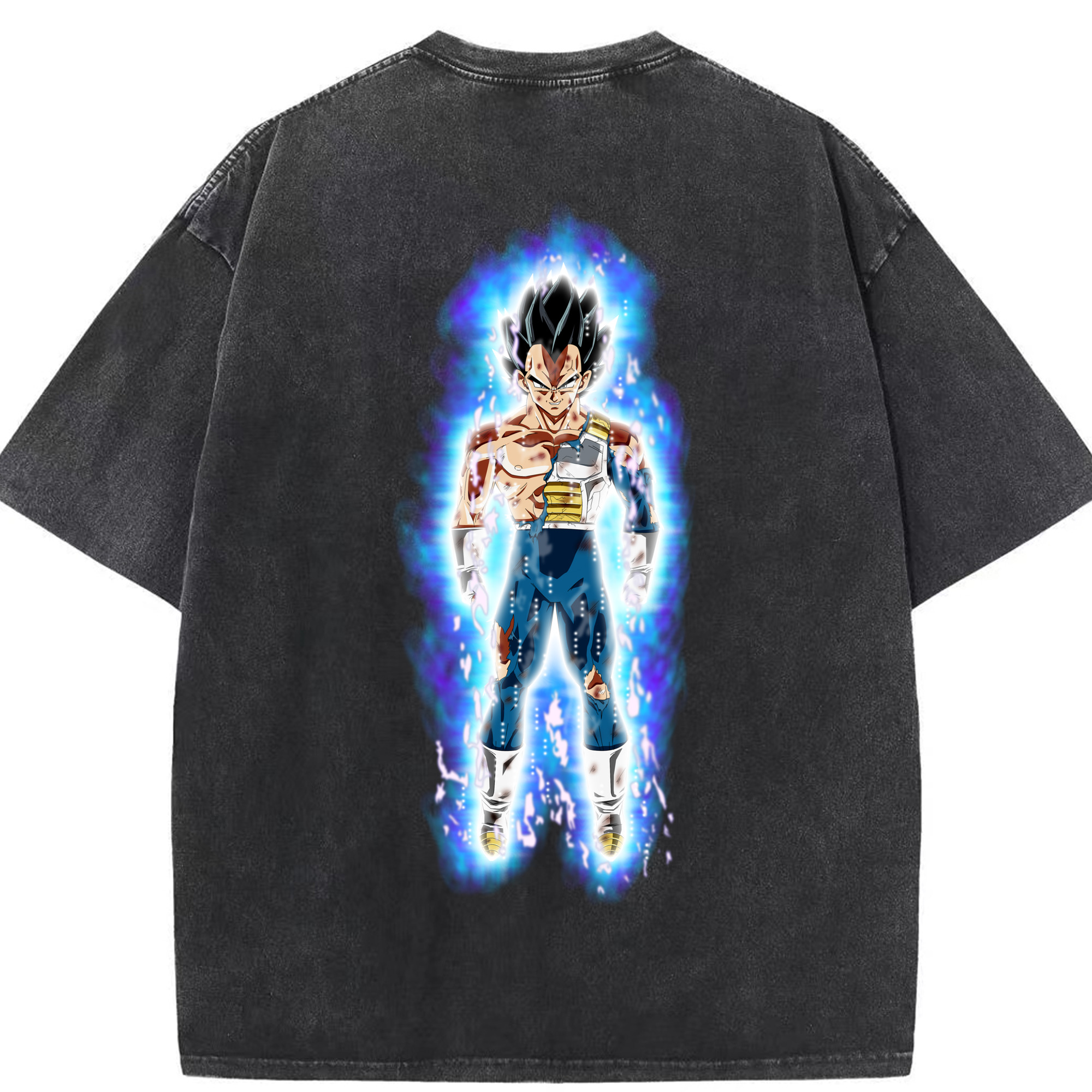 （画像用） ドラゴンボール ベジータ四世（Bejīta Yonsei）DRAGON BALL Vegeta IV 綿100% ヴィンテージ風 半袖Tシャツ（背面プリント）