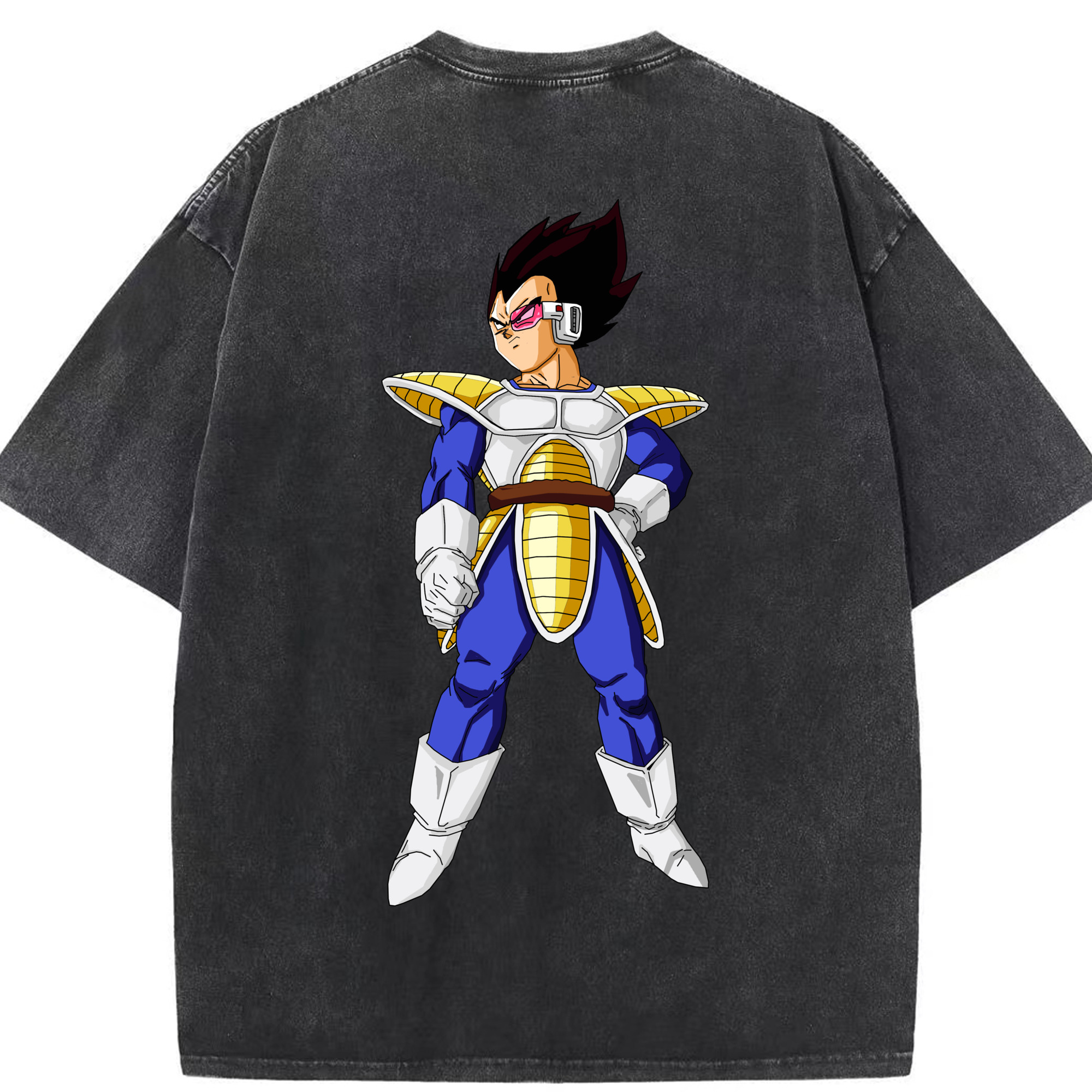 （画像用） ドラゴンボール ベジータ四世（Bejīta Yonsei）DRAGON BALL Vegeta IV 綿100% ヴィンテージ風 半袖Tシャツ（背面プリント）