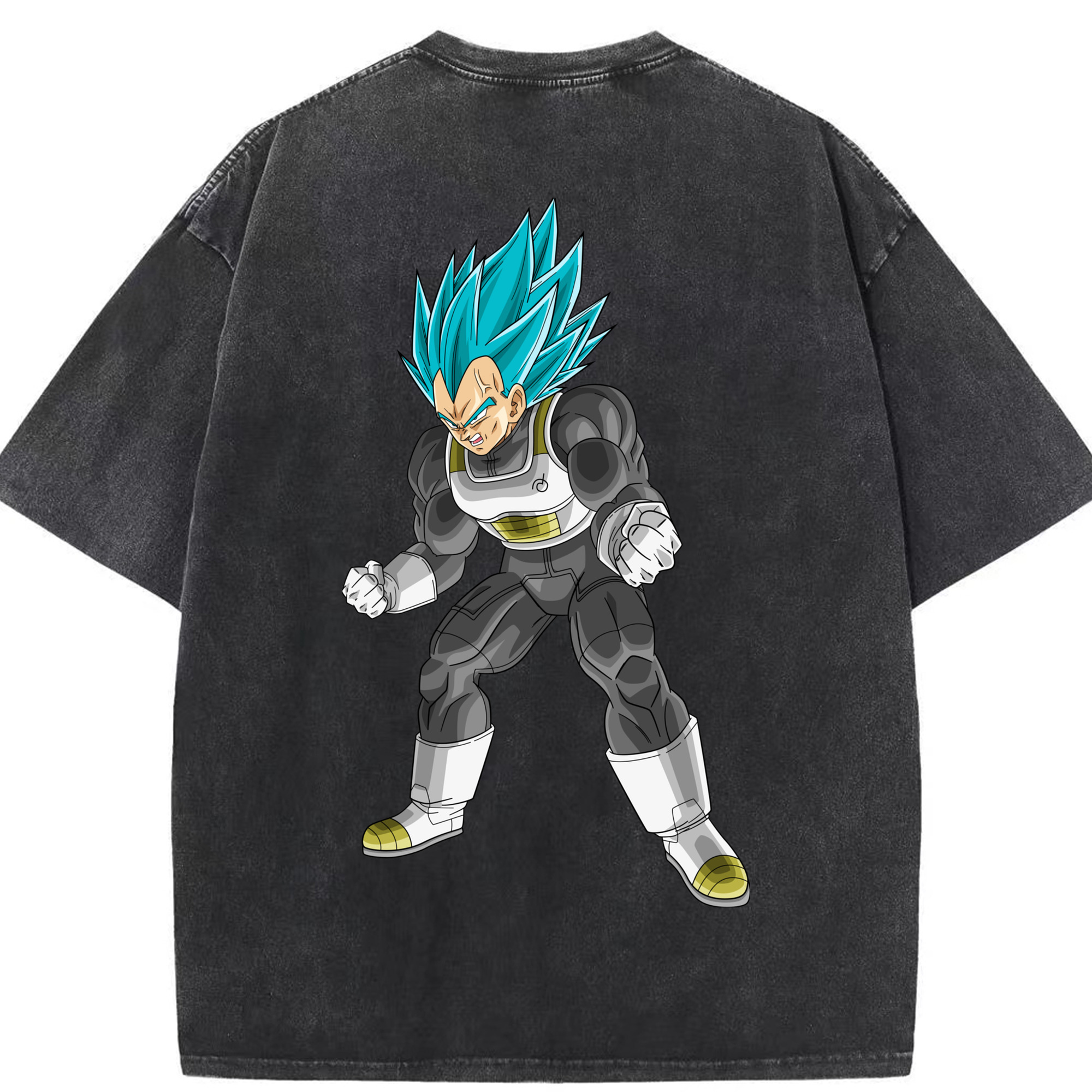 （画像用） ドラゴンボール ベジータ四世（Bejīta Yonsei）DRAGON BALL Vegeta IV 綿100% ヴィンテージ風 半袖Tシャツ（背面プリント）
