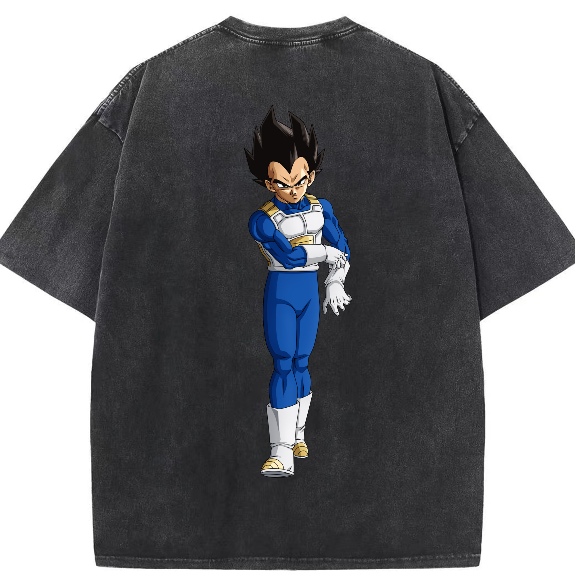 （画像用） ドラゴンボール ベジータ四世（Bejīta Yonsei）DRAGON BALL Vegeta IV 綿100% ヴィンテージ風 半袖Tシャツ（背面プリント）