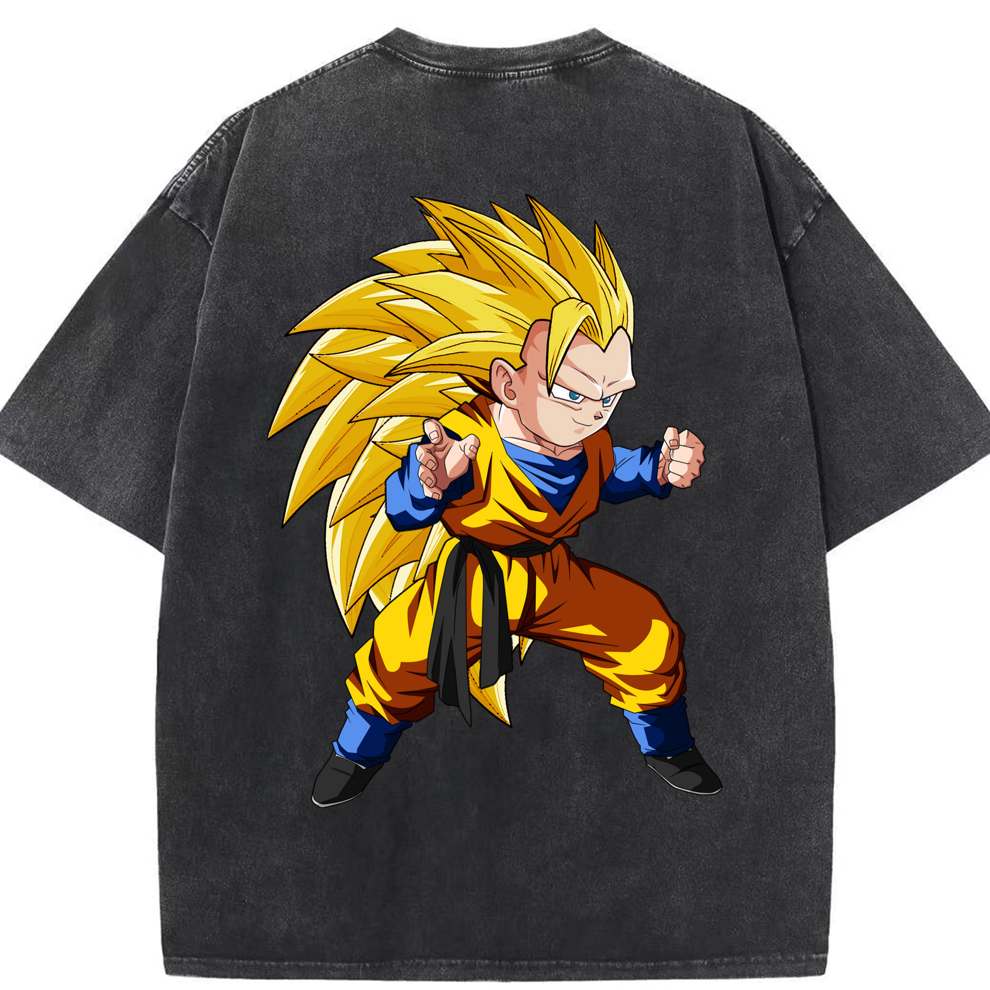 （画像用） ドラゴンボール ベジータ四世（Bejīta Yonsei）DRAGON BALL Vegeta IV 綿100% ヴィンテージ風 半袖Tシャツ（背面プリント）