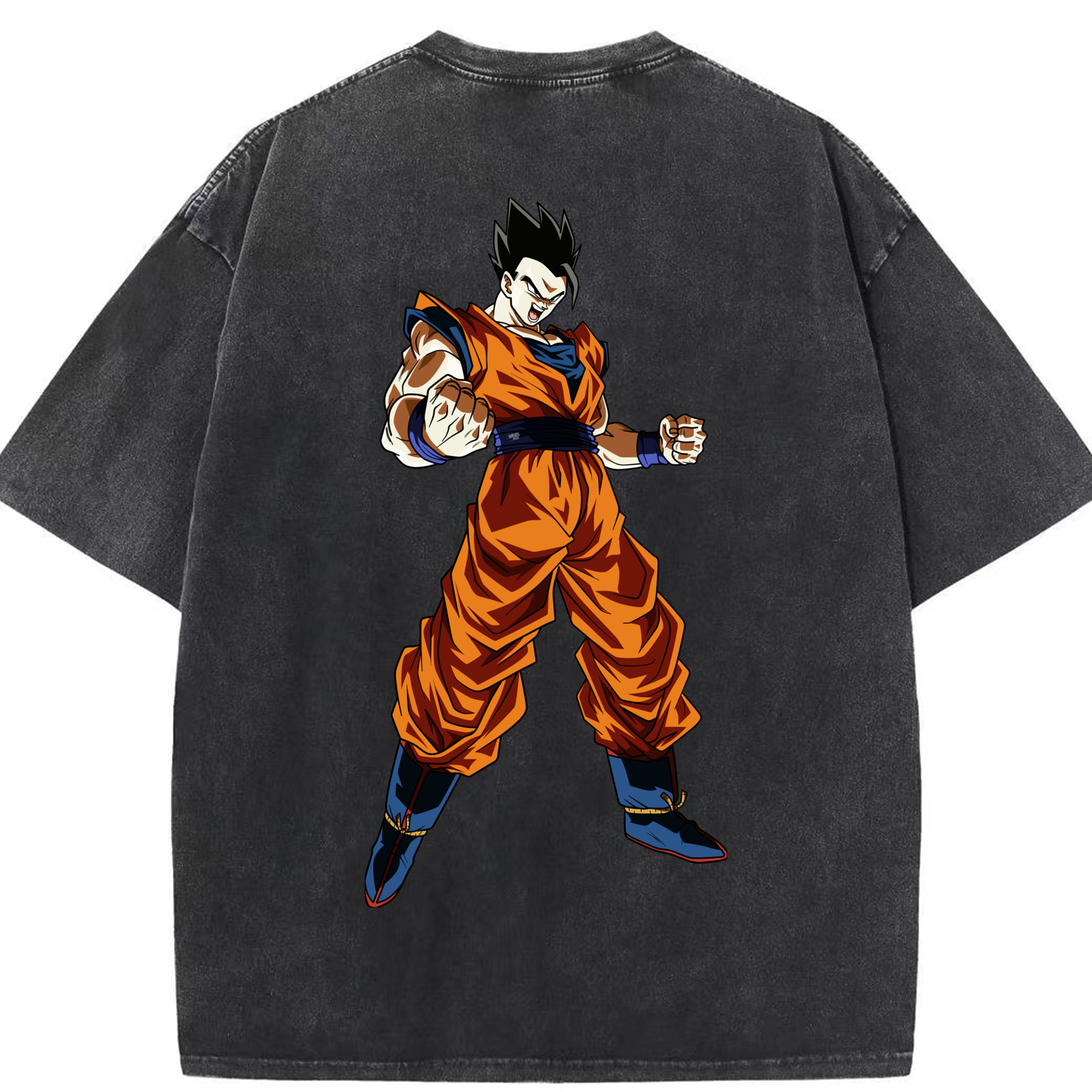 （画像用） ドラゴンボール 孫 悟飯（そんごはん）DRAGON BALL Son Gohan 綿100% ヴィンテージ風 半袖Tシャツ（背面プリント）