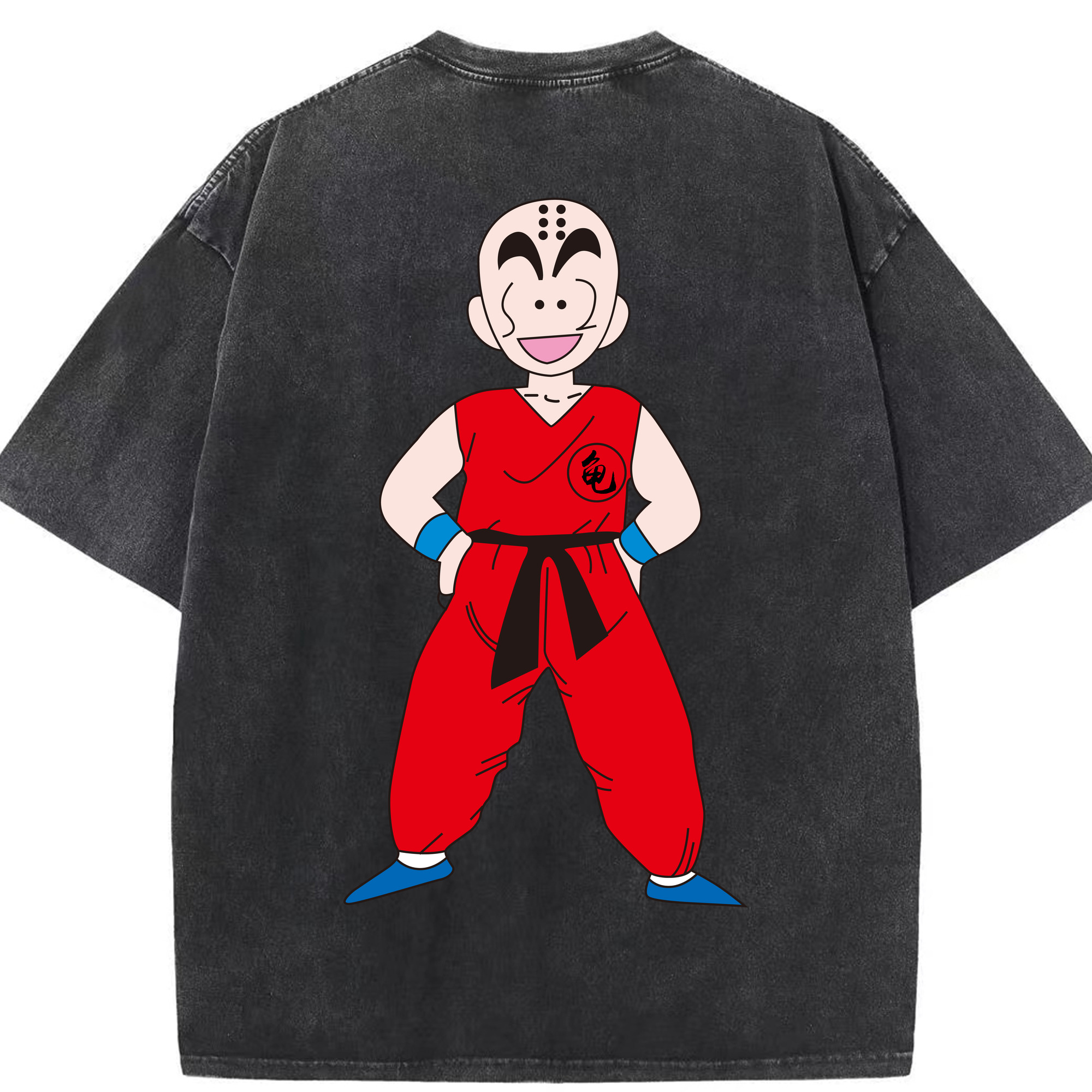 （画像用） ドラゴンボール クリリン DRAGON BALL krillin 綿100% ヴィンテージ風 半袖Tシャツ（背面プリント）