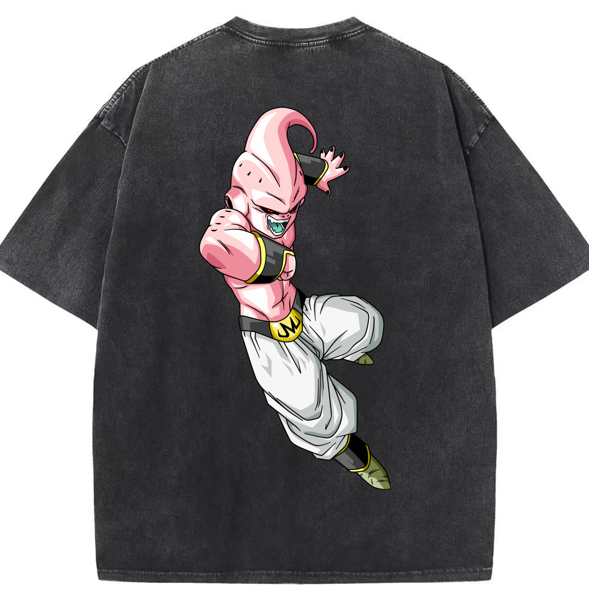 （画像用） ドラゴンボール 魔人ブウ DRAGON BALL Majin Buu 綿100% ヴィンテージ風 半袖Tシャツ（背面プリント）