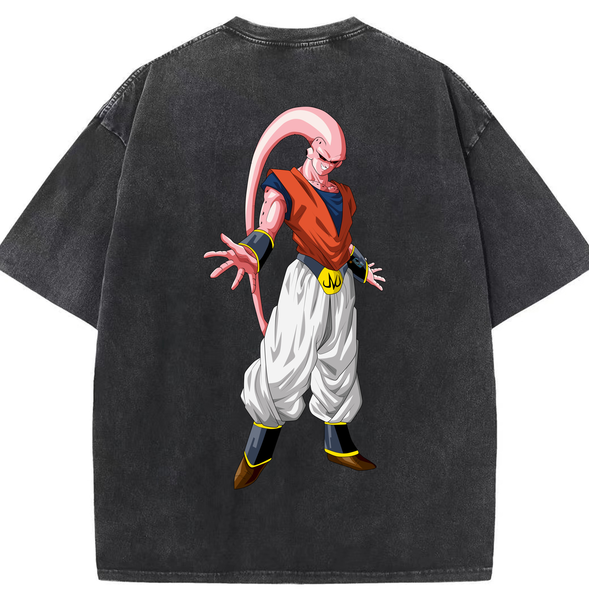 （画像用） ドラゴンボール 魔人ブウ DRAGON BALL Majin Buu 綿100% ヴィンテージ風 半袖Tシャツ（背面プリント）