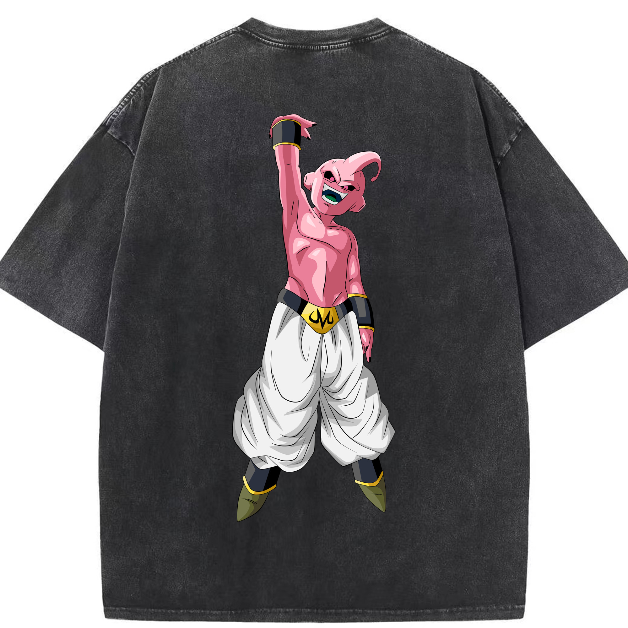 （画像用） ドラゴンボール 魔人ブウ DRAGON BALL Majin Buu 綿100% ヴィンテージ風 半袖Tシャツ（背面プリント）