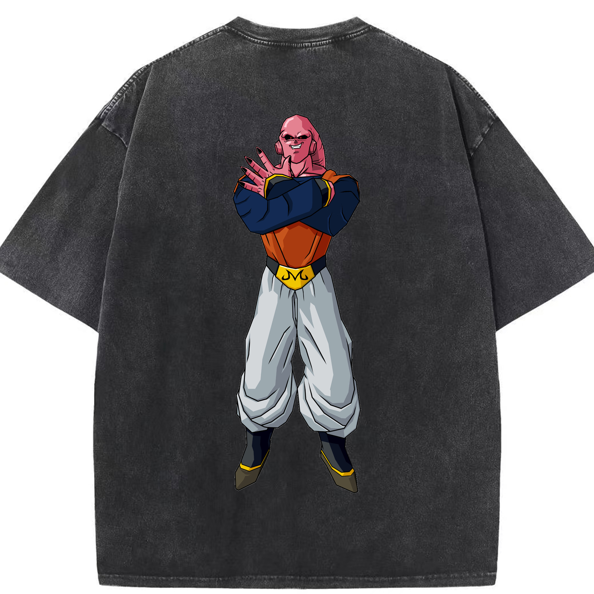 （画像用） ドラゴンボール 魔人ブウ DRAGON BALL Majin Buu 綿100% ヴィンテージ風 半袖Tシャツ（背面プリント）