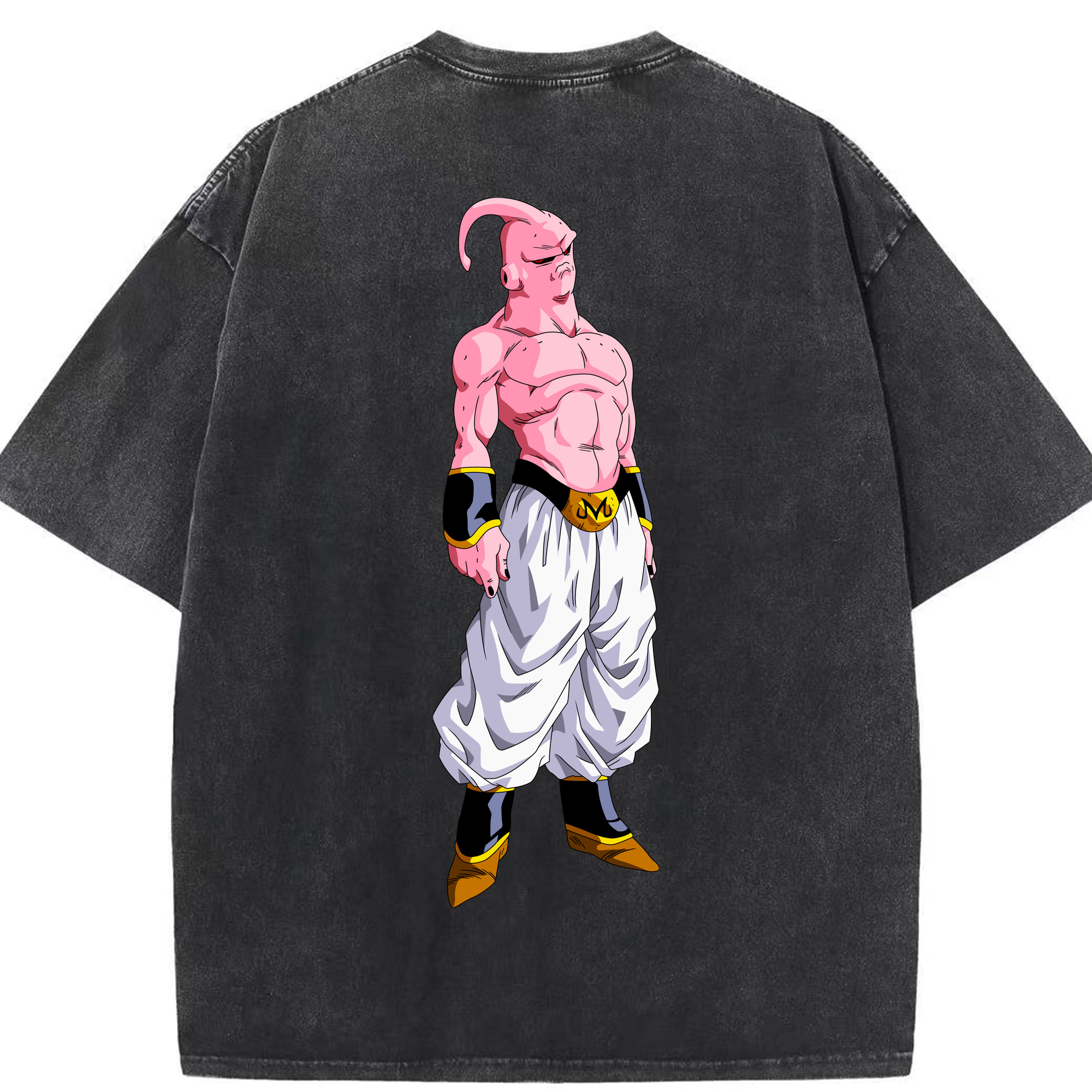（画像用） ドラゴンボール 魔人ブウ DRAGON BALL Majin Buu 綿100% ヴィンテージ風 半袖Tシャツ（背面プリント）