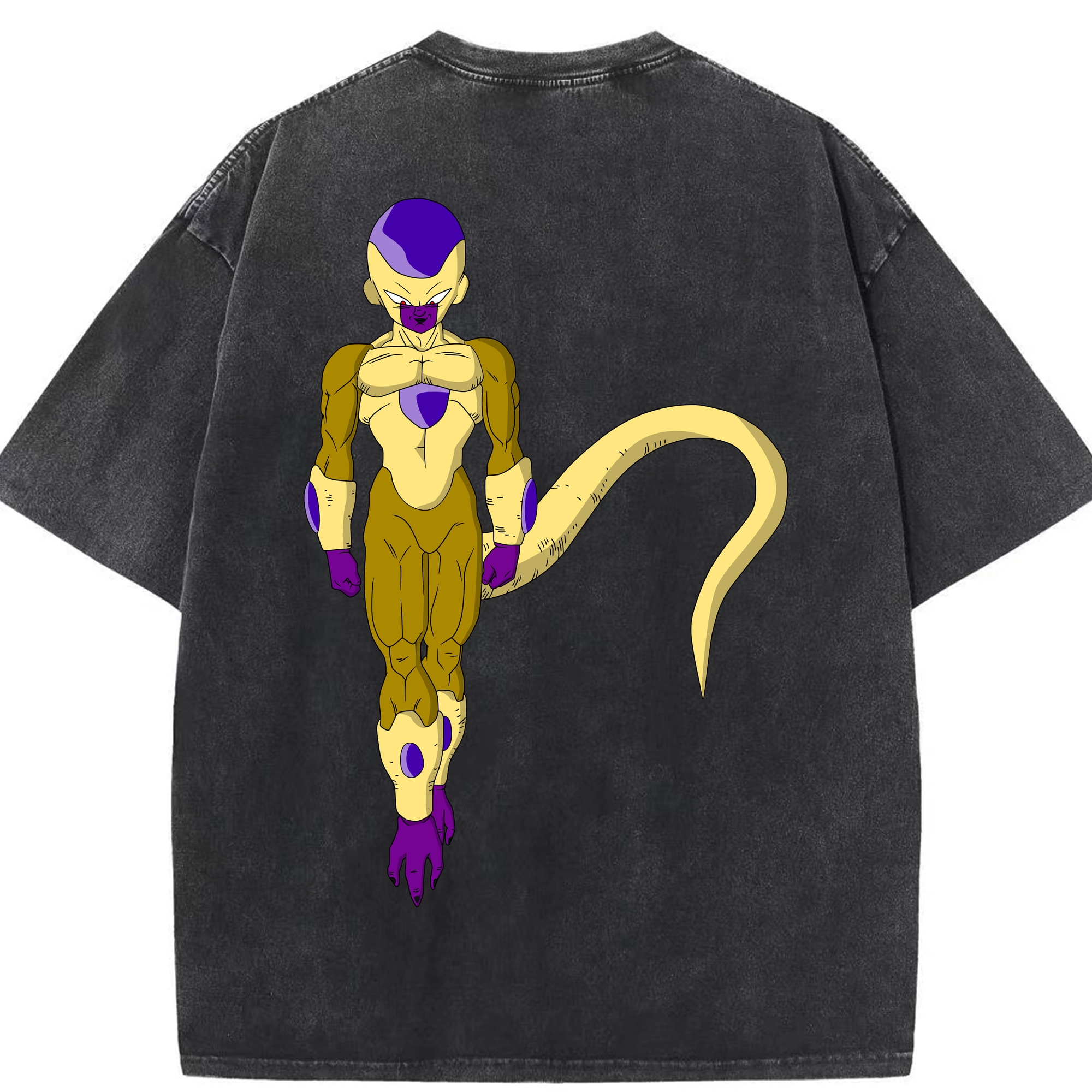 （画像用） ドラゴンボール フリーザ DRAGON BALL Frieza 綿100% ヴィンテージ風 半袖Tシャツ（背面プリント）