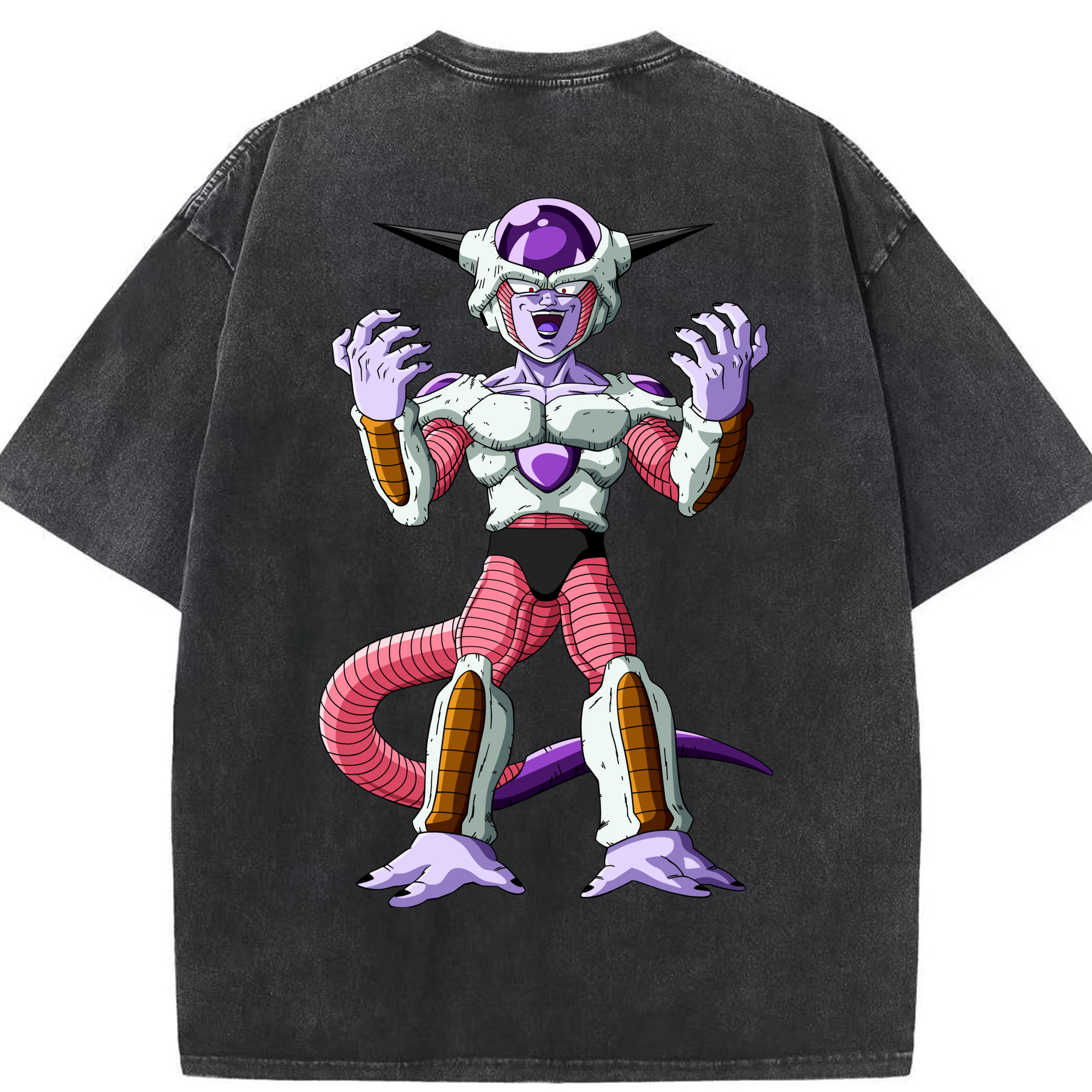 （画像用） ドラゴンボール フリーザ DRAGON BALL Frieza 綿100% ヴィンテージ風 半袖Tシャツ（背面プリント）